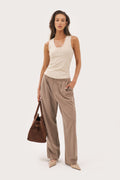 Scoop Neck Vest - Beige