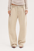 Double Up Washed Trousers - Beige