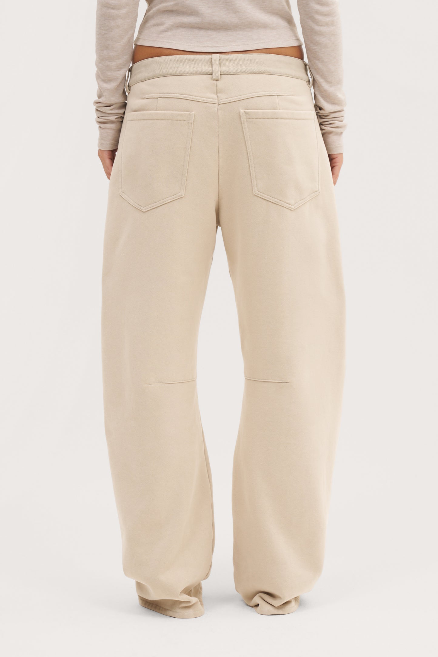 Double Up Washed Trousers - Beige