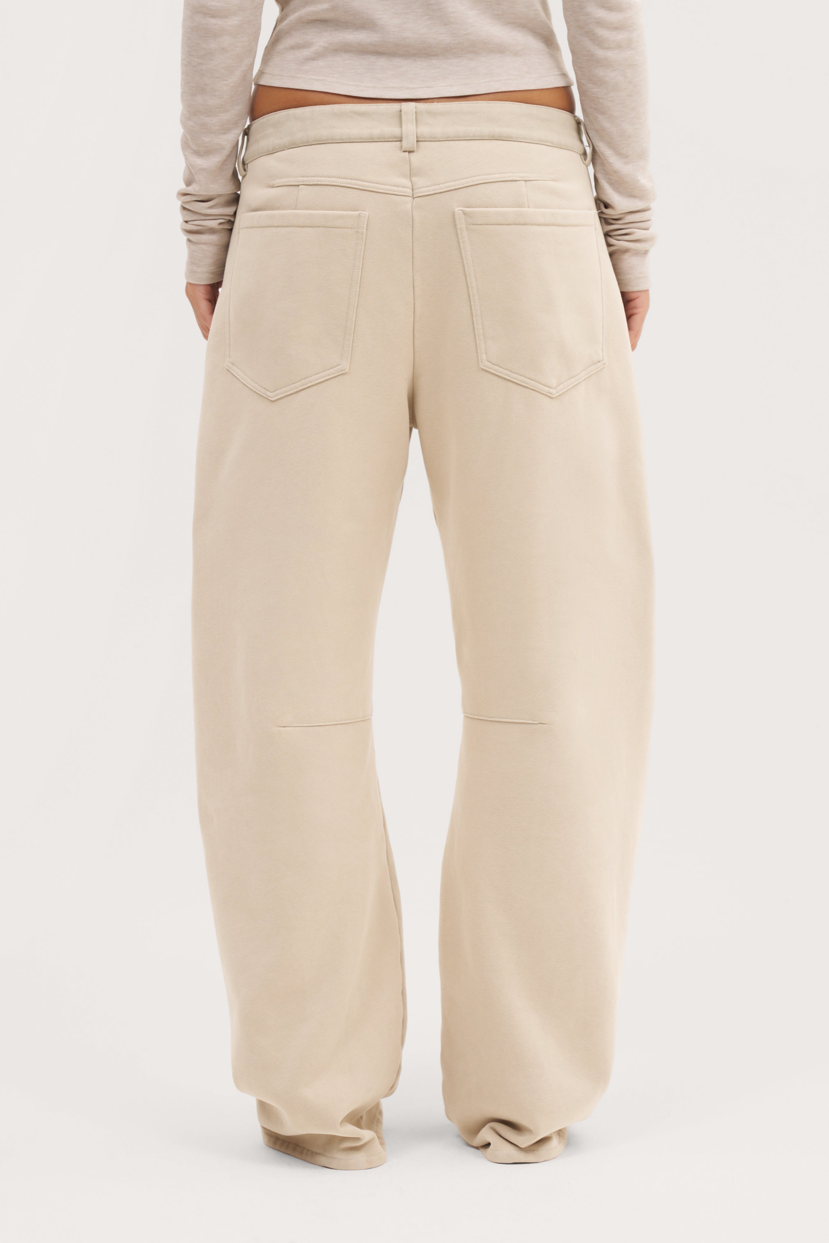 Double Up Washed Trousers - Beige
