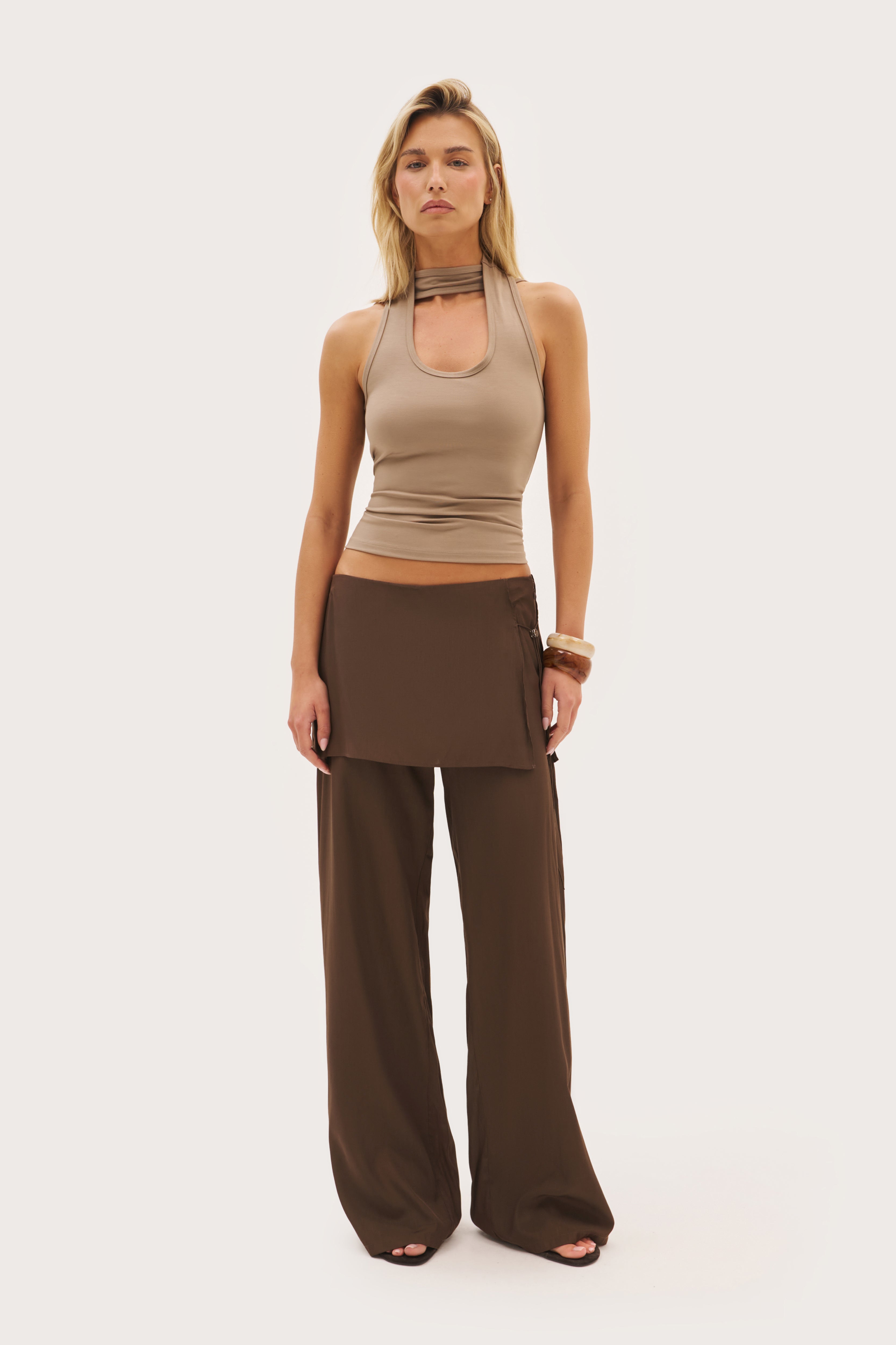 Dusk Skirt Trousers - Brown