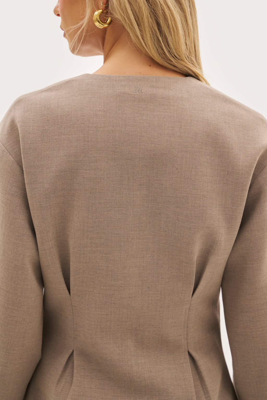 Alora Balloon Sleeve Blazer - Taupe