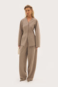 Alora Tailored Balloon Pants - Taupe
