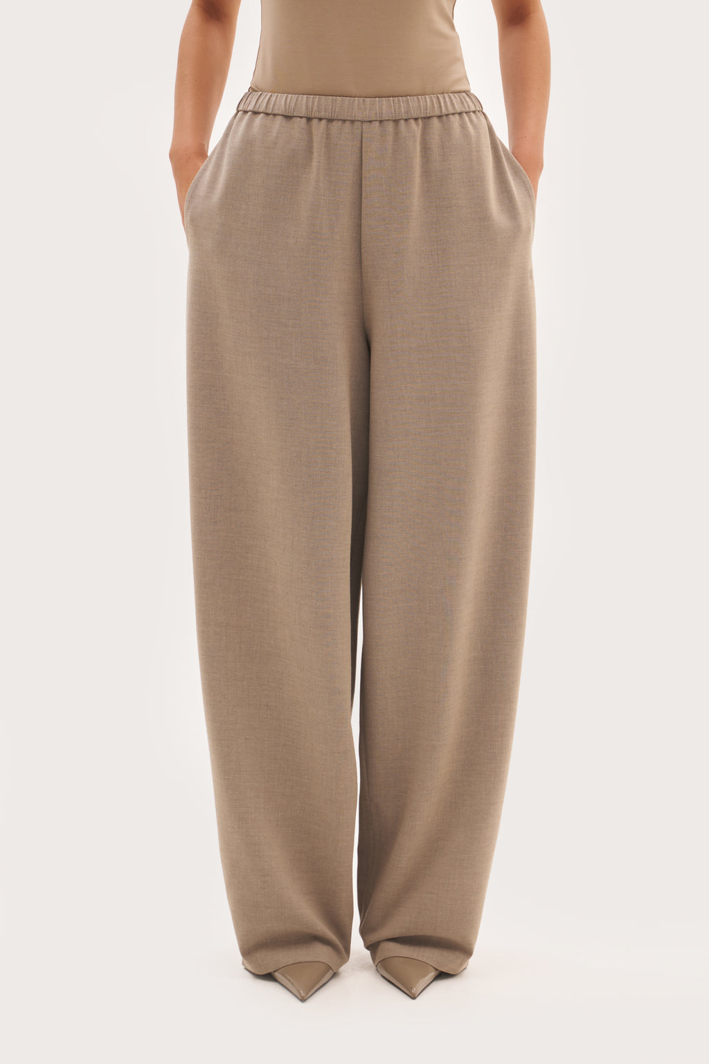 Alora Tailored Balloon Pants - Taupe