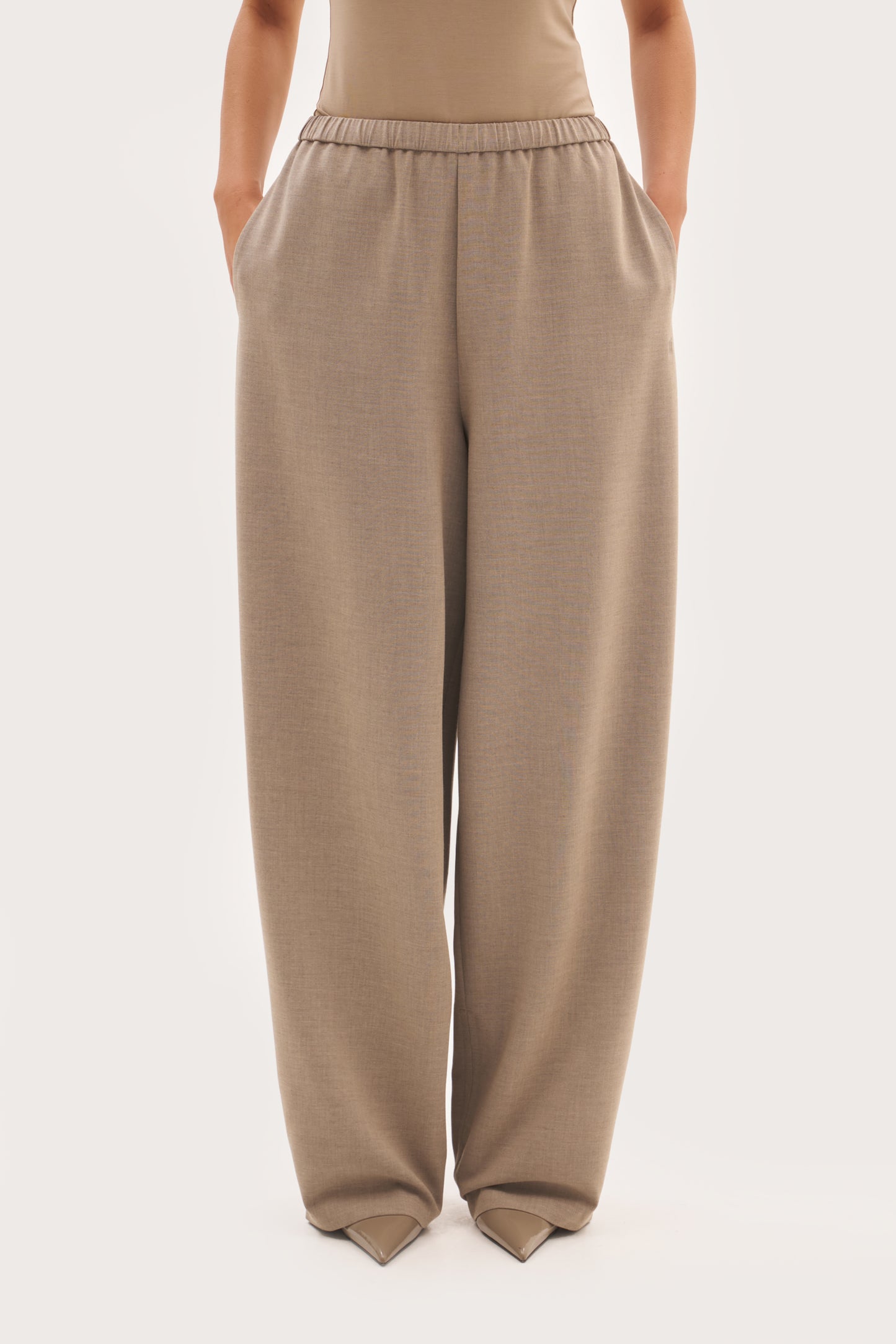 Alora Tailored Balloon Pants - Taupe
