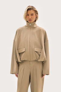 Tailored Track Jacket - Beige