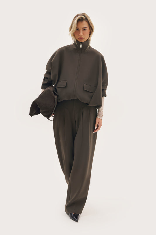Tailored Balloon Trousers - Mole Brown