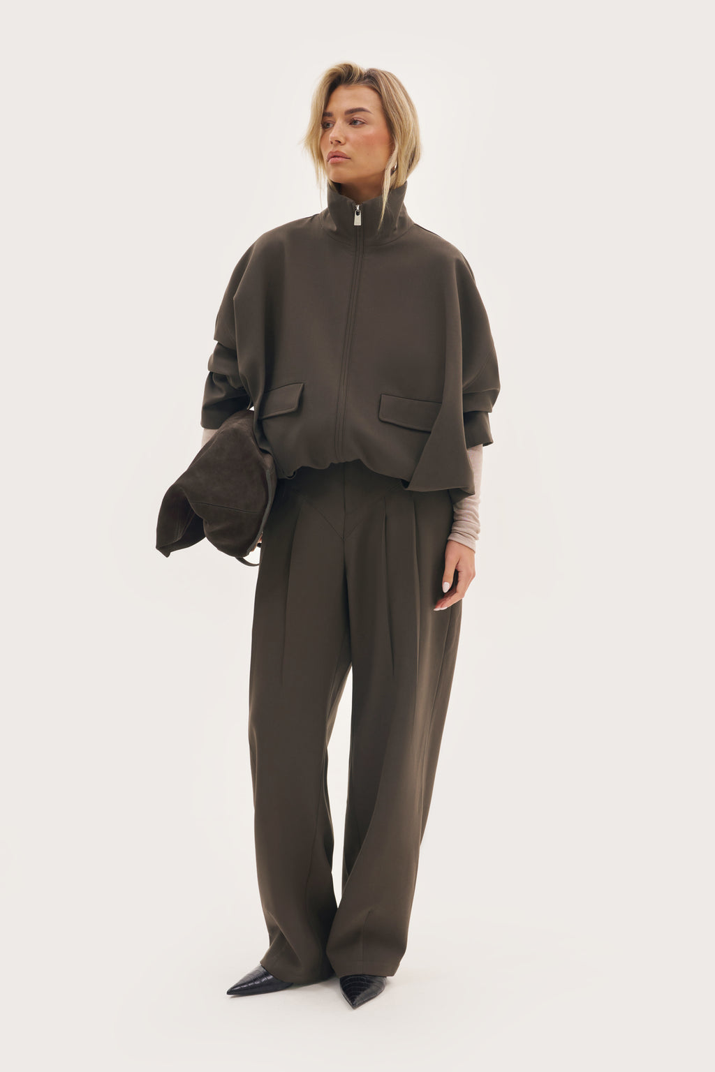 Tailored Track Jacket - Mole Brown