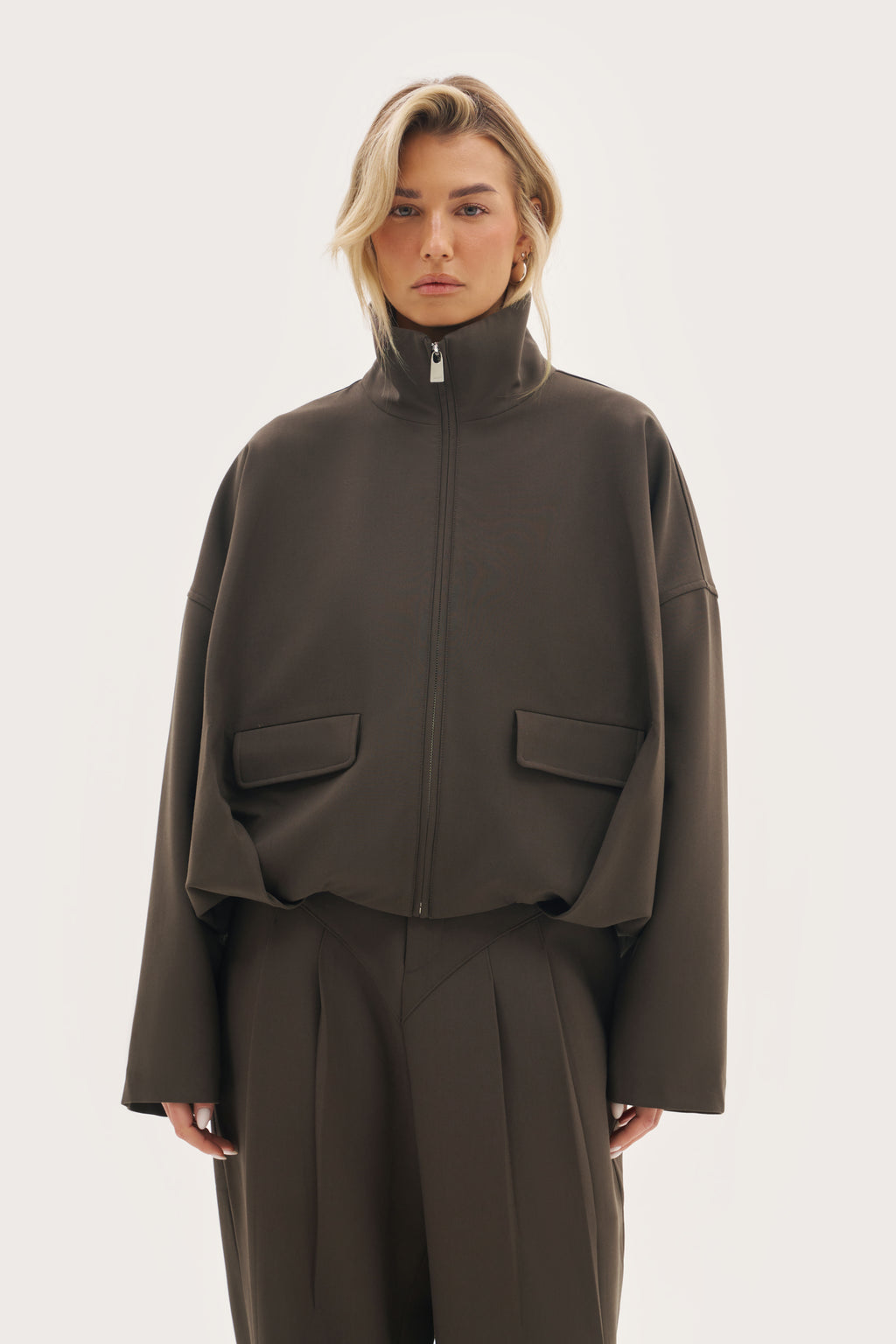 Tailored Track Jacket - Mole Brown