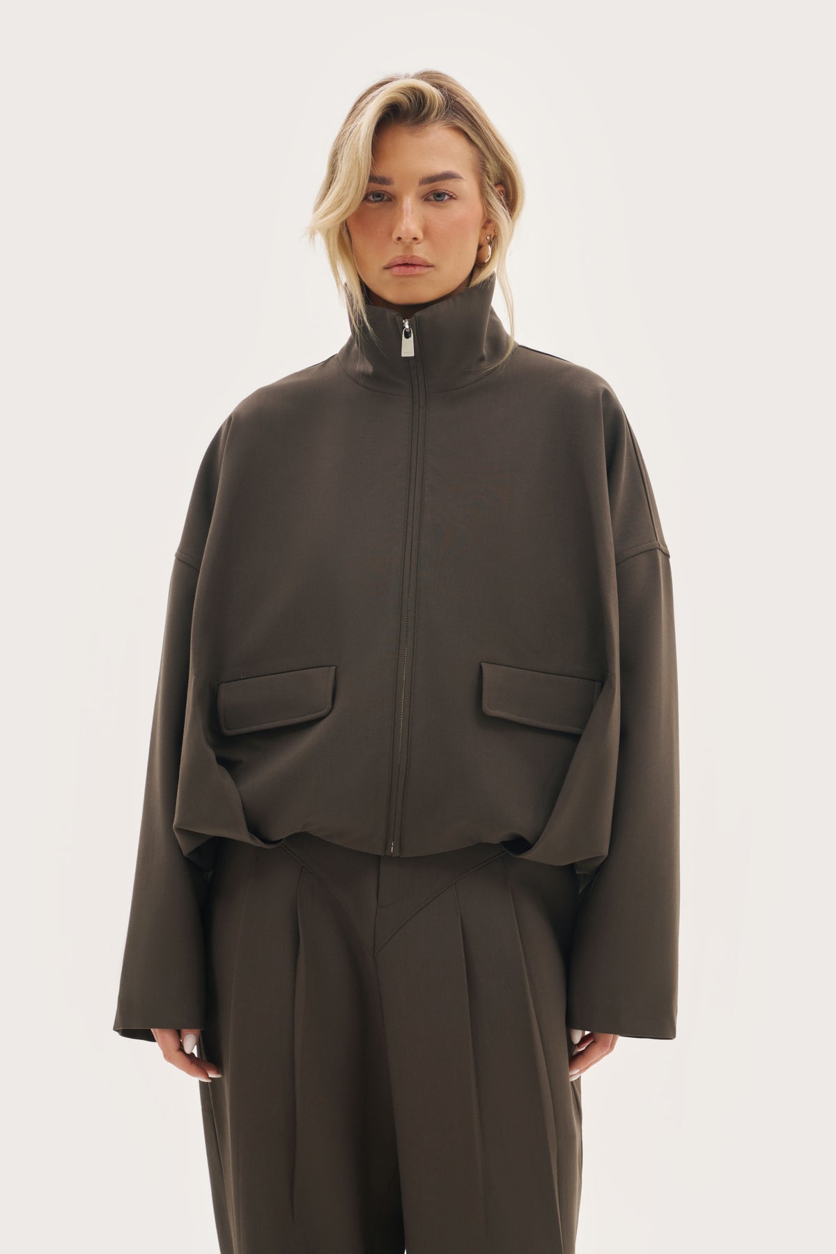 Tailored Track Jacket - Mole Brown