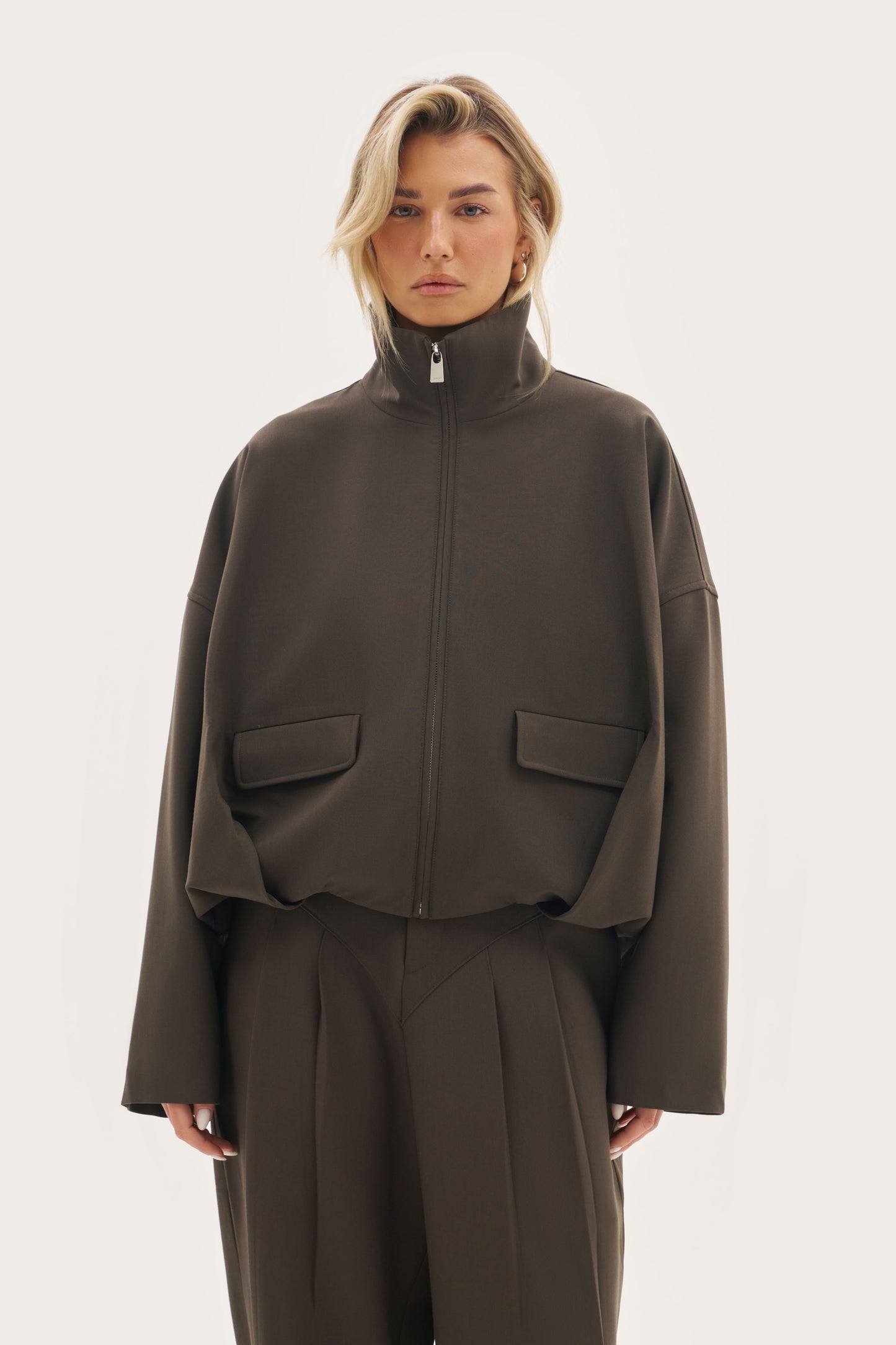 Tailored Track Jacket - Mole Brown