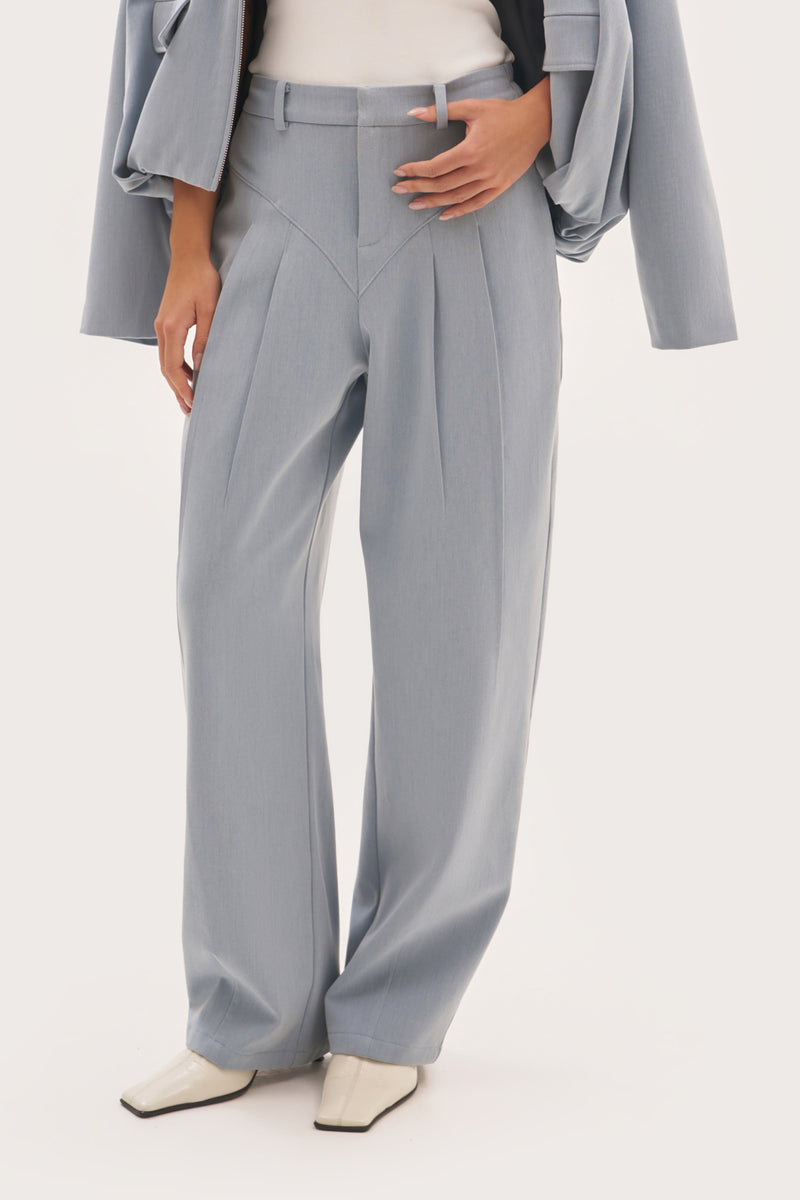 Tailored Balloon Trousers - Washed Blue