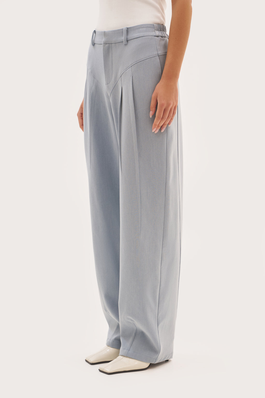 Tailored Balloon Trousers - Washed Blue