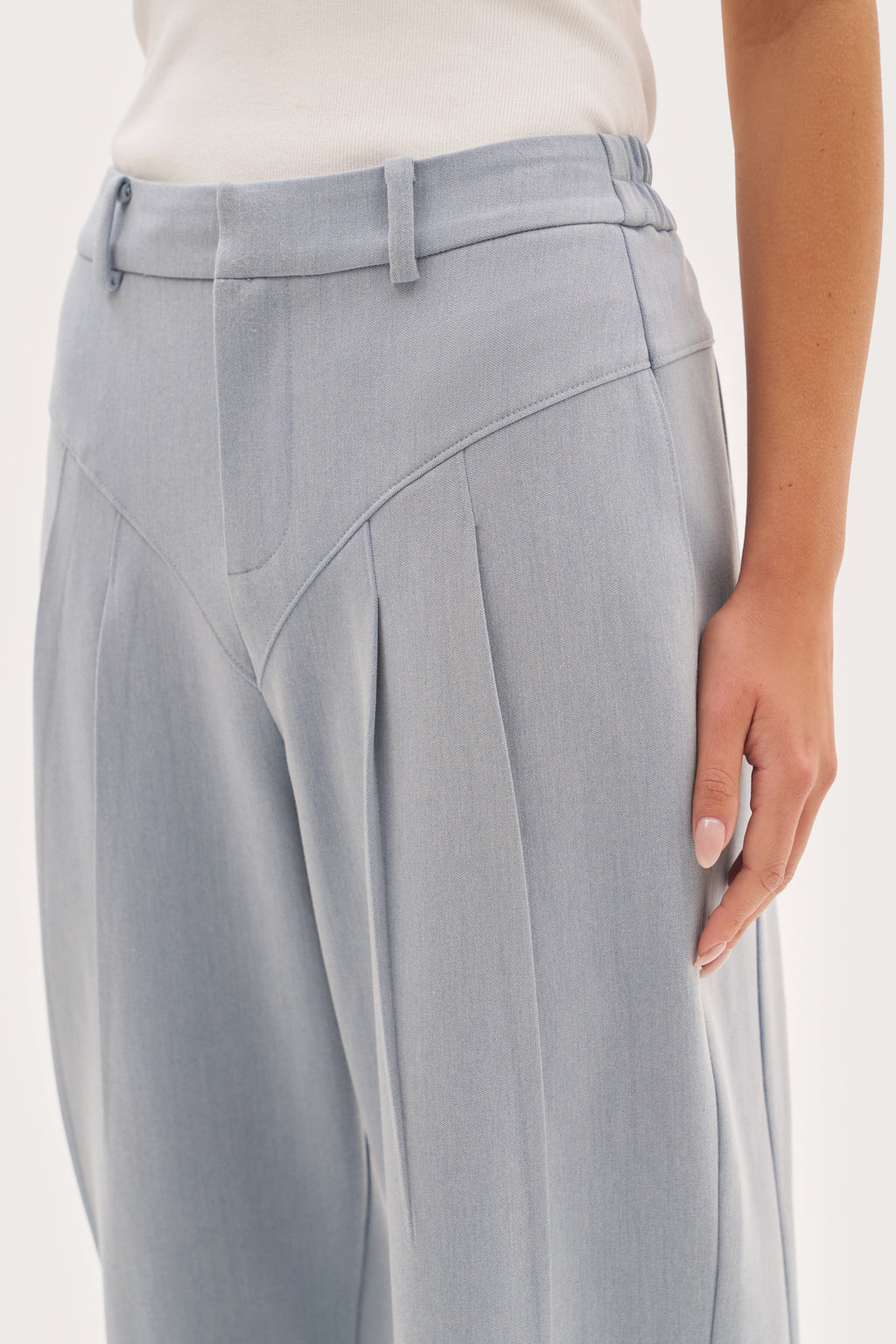 Tailored Balloon Trousers - Washed Blue