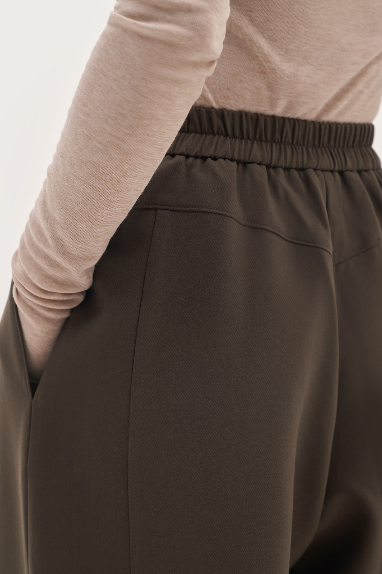 Tailored Balloon Trousers - Mole Brown