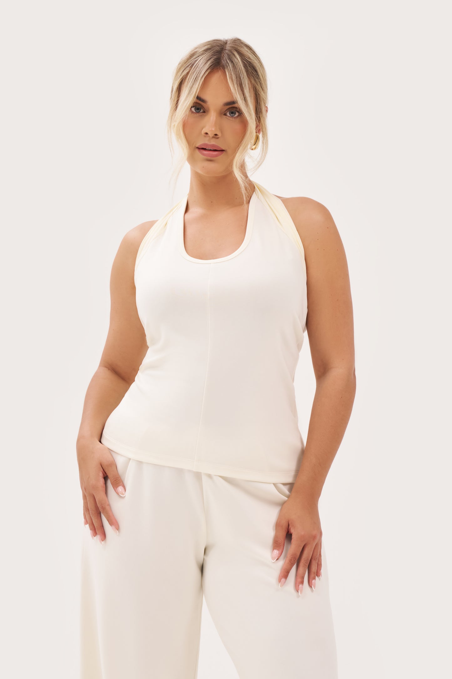 After Hours Halterneck Top - Buttercream