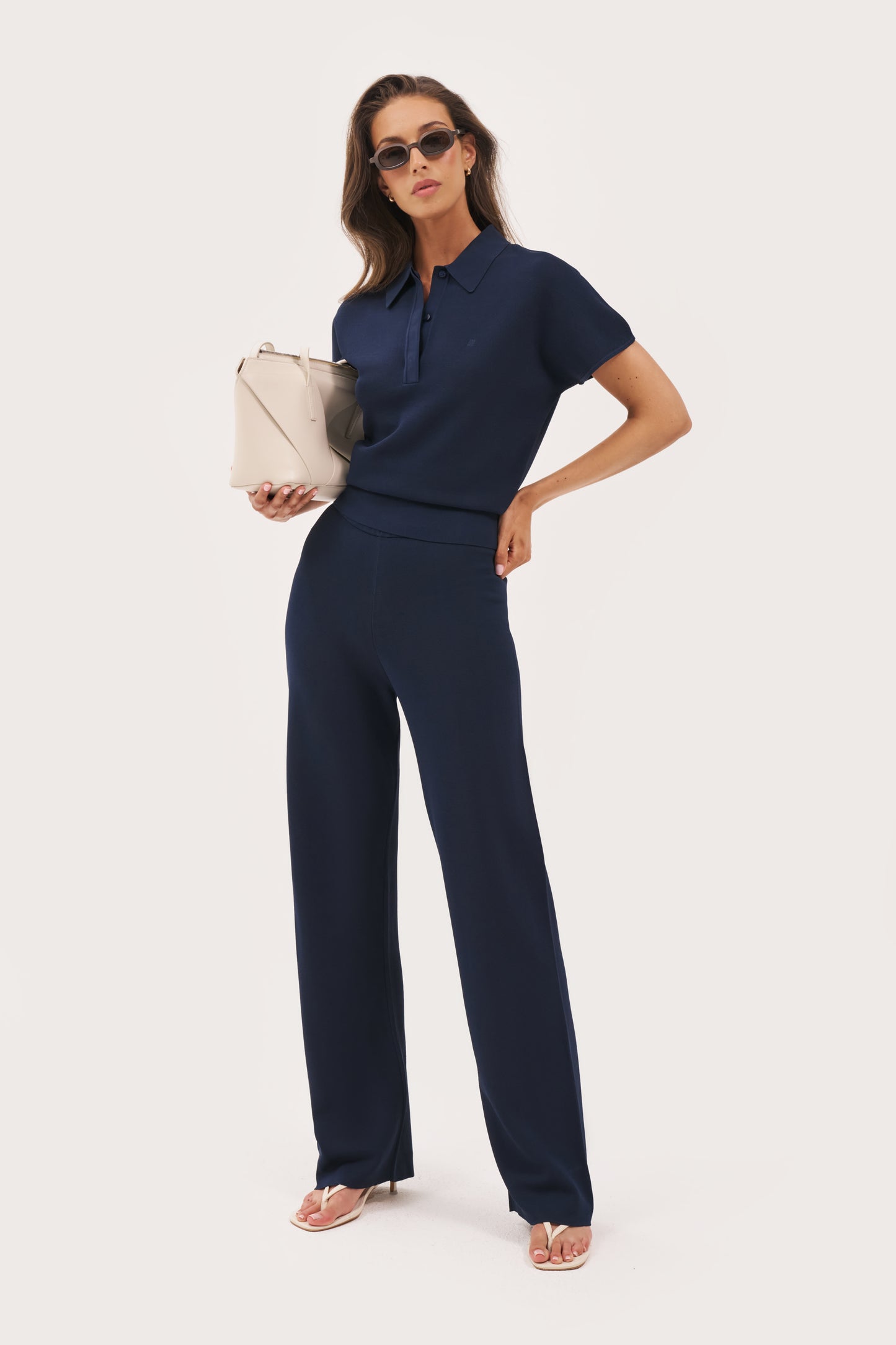 Cruise Fine Knit Polo - Navy