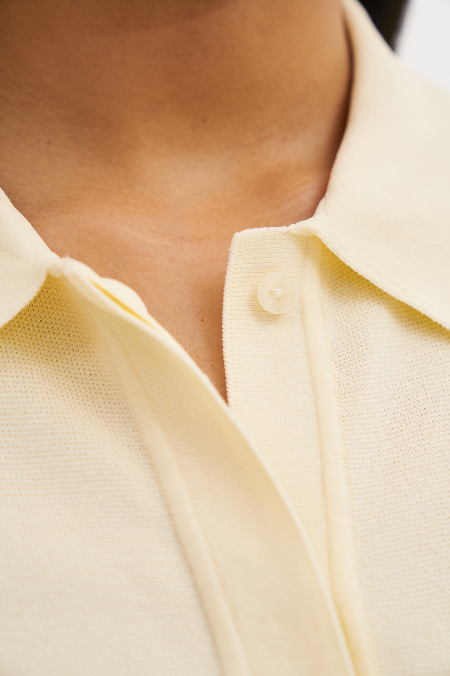 Cruise Fine Knit Polo - Buttercream