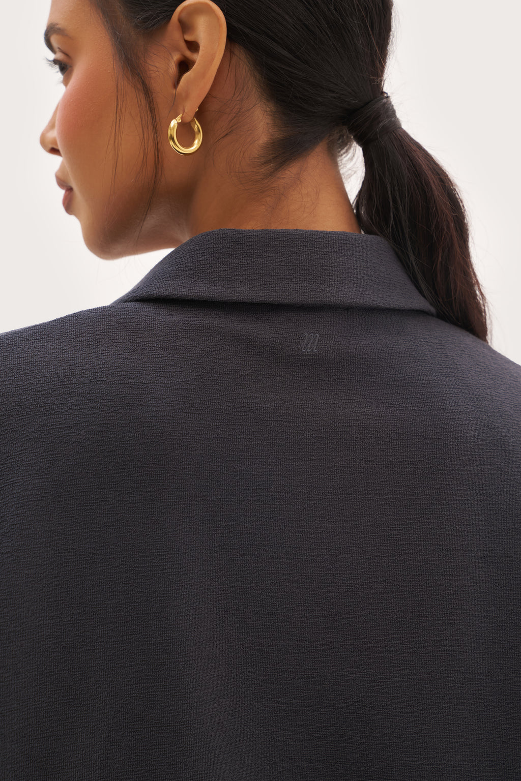 Refined Jersey Collared Sweatshirt - Navy