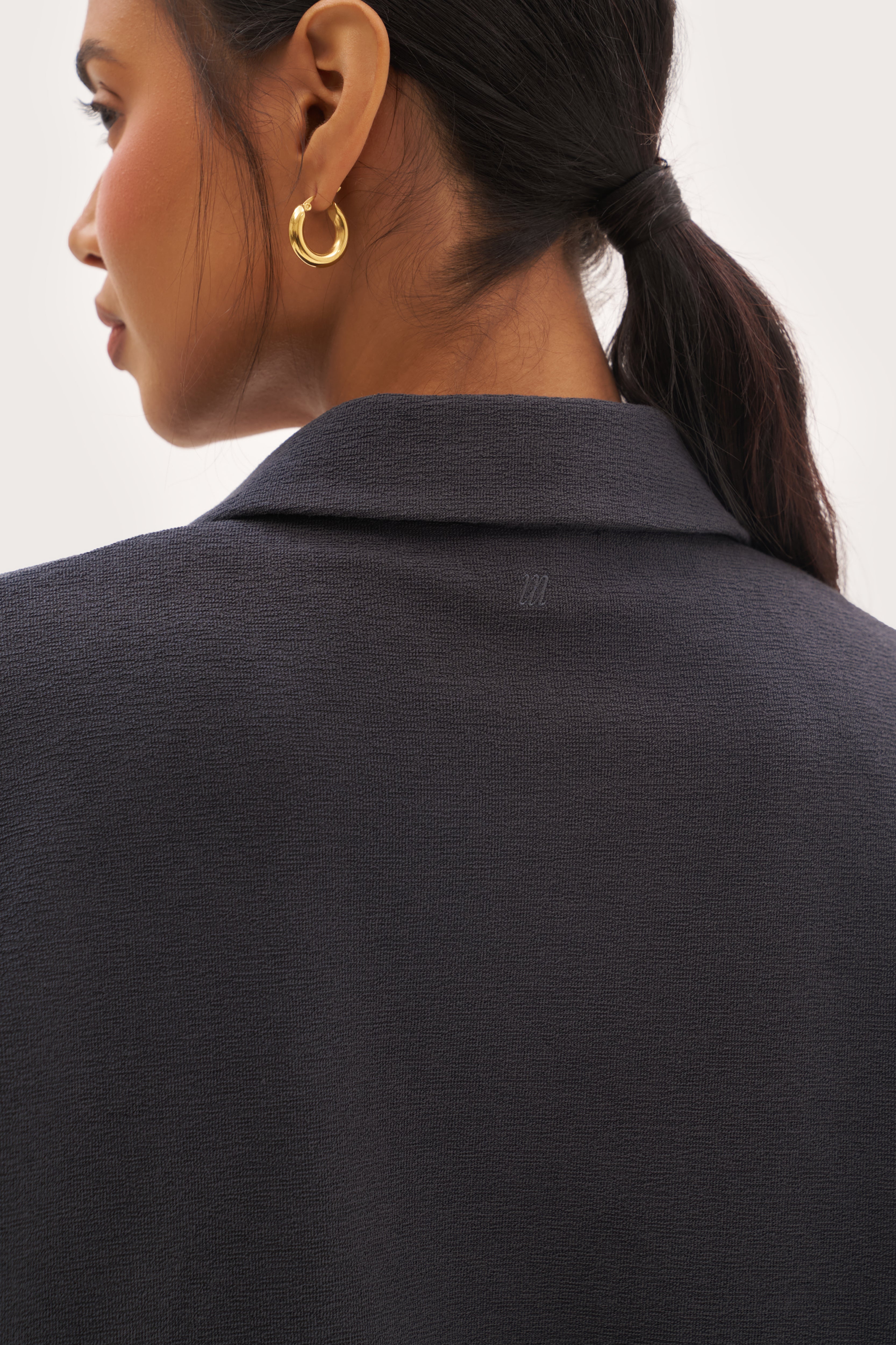 Refined Jersey Collared Sweatshirt - Navy