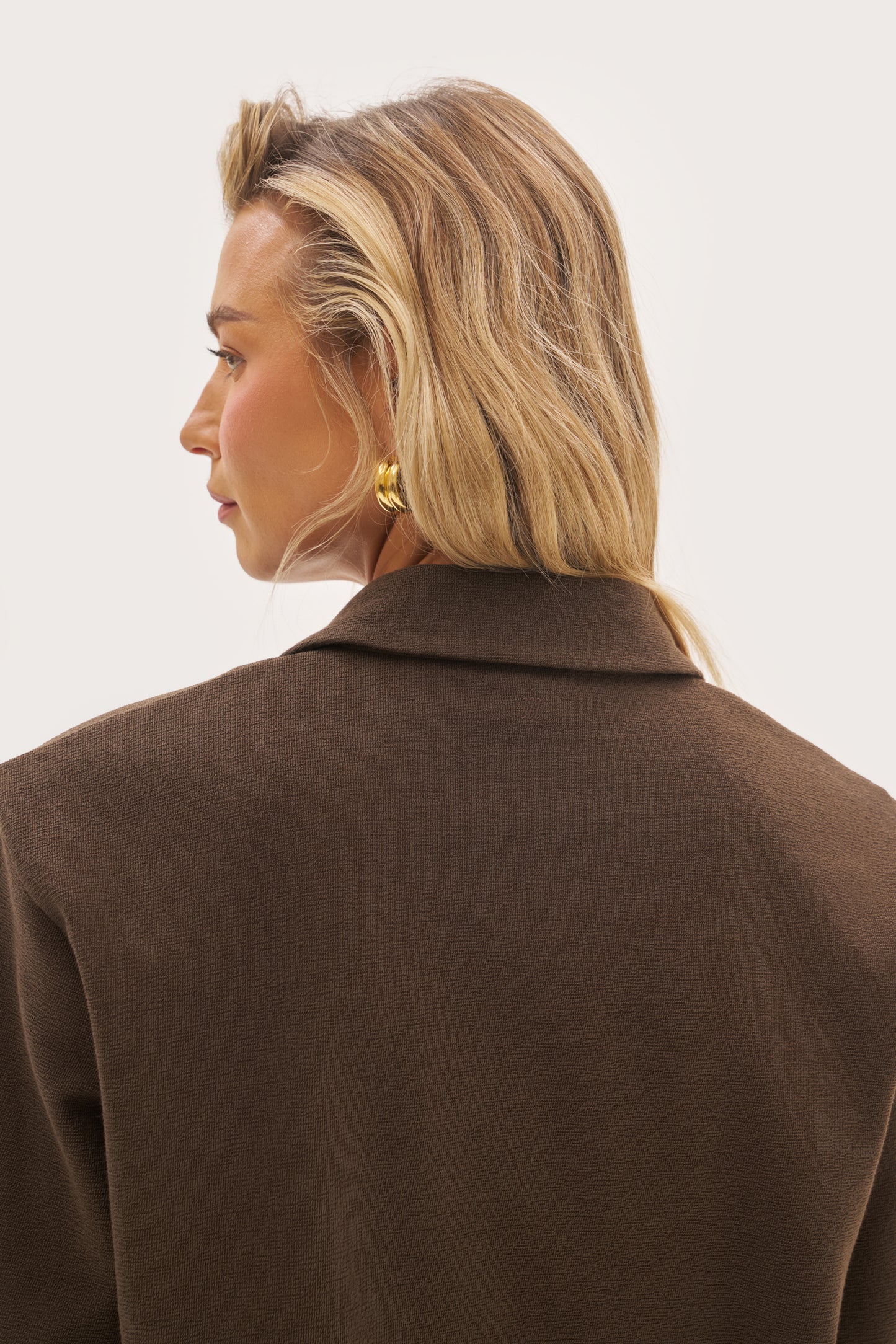 Refined Jersey Collared Sweatshirt - Brown