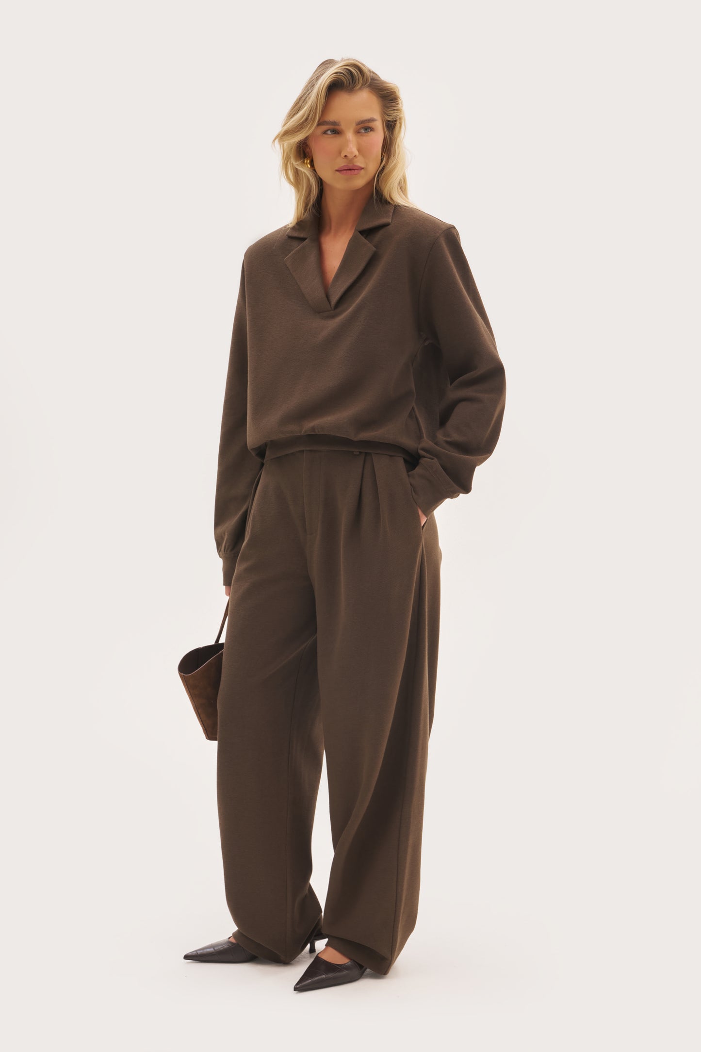 Refined Jersey Trousers - Brown