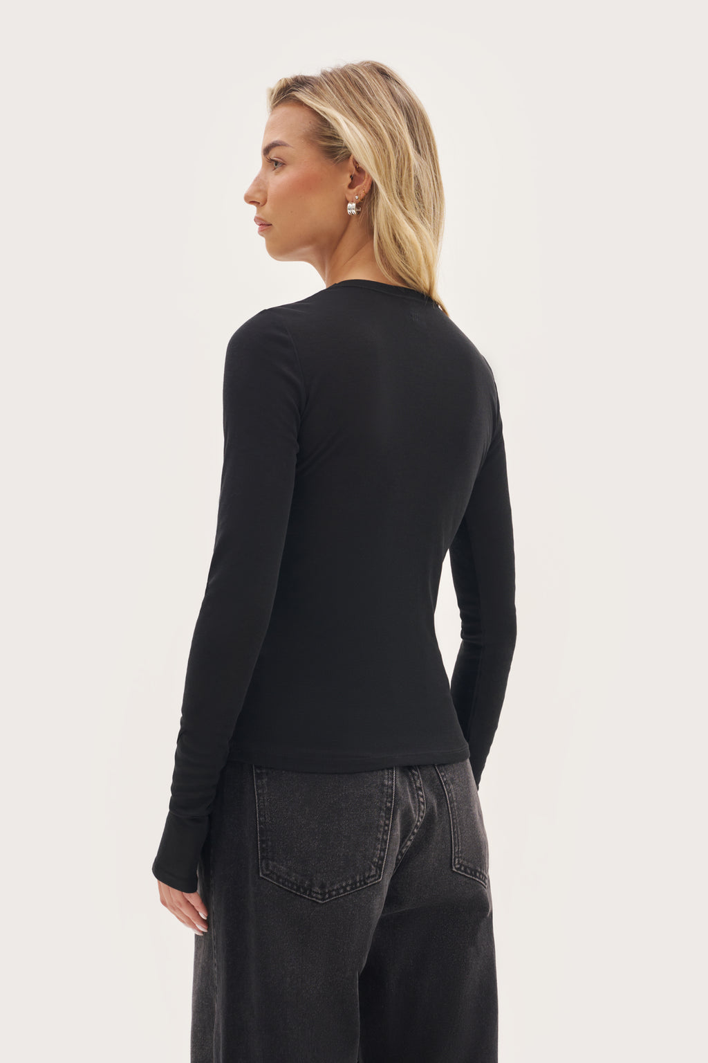 Stacked Long Sleeve Top - Black