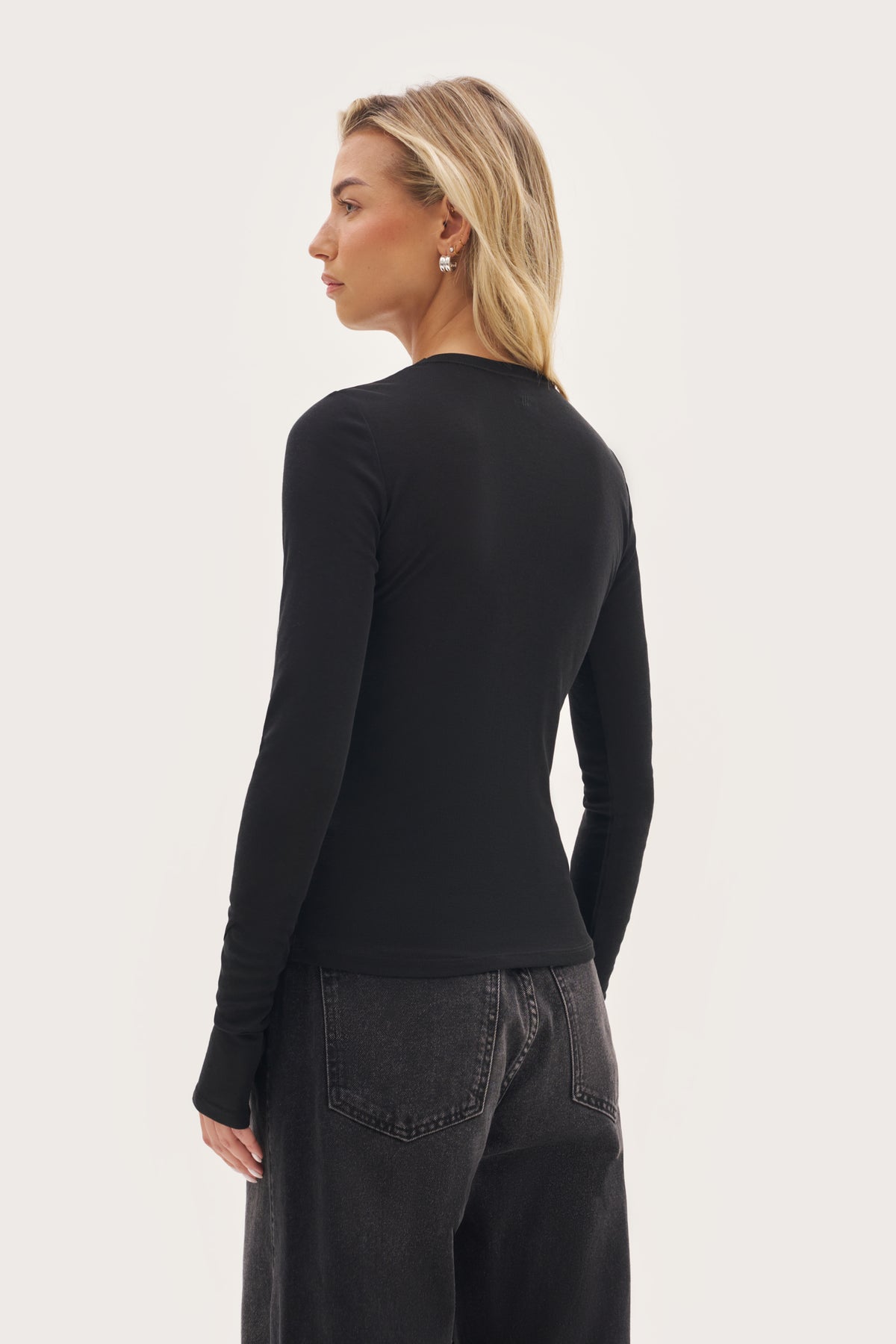 Stacked Long Sleeve Top - Black