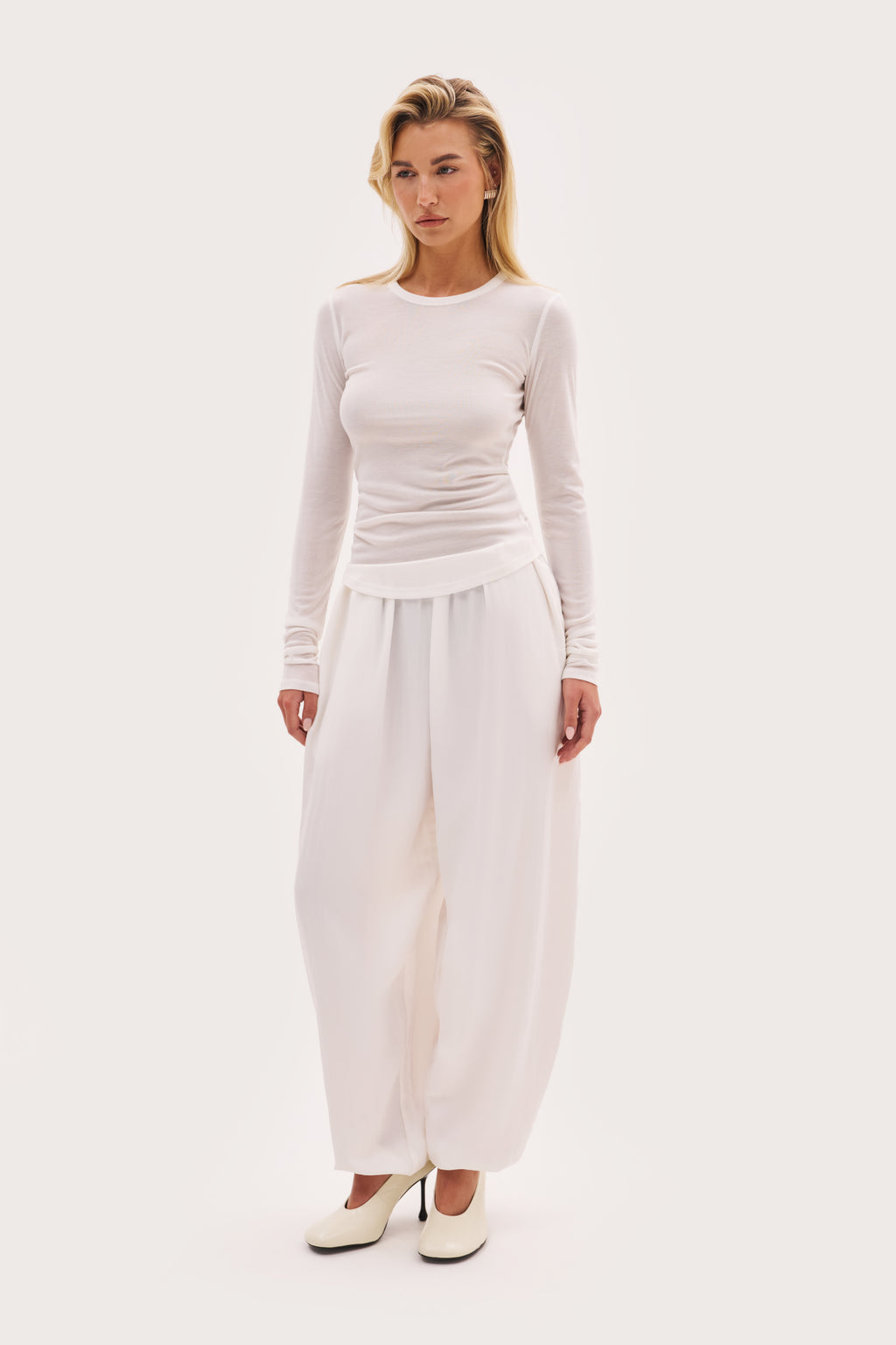 Stacked Long Sleeve Top - White