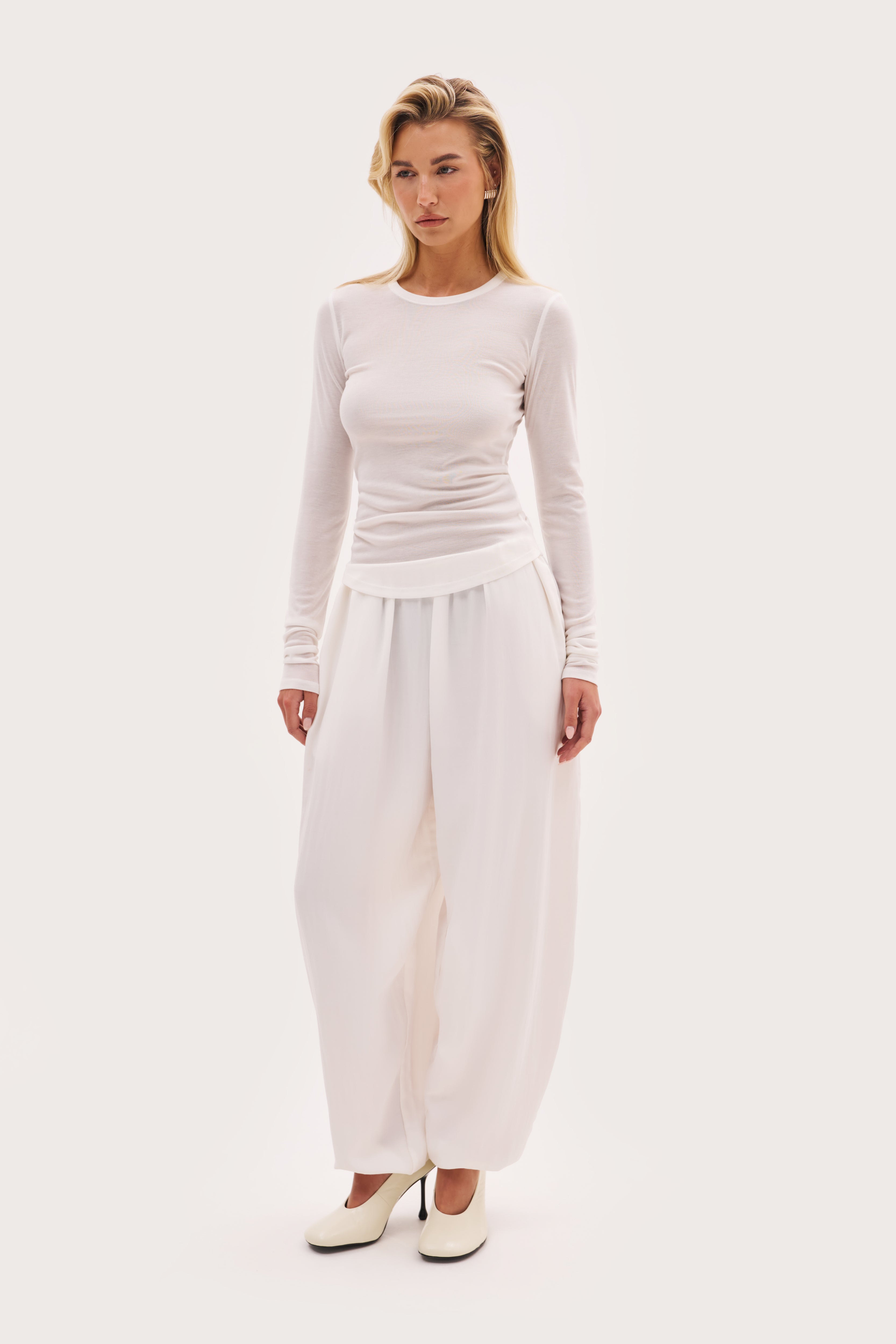 Stacked Long Sleeve Top - White