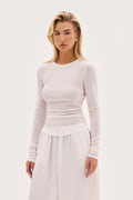Stacked Long Sleeve Top - White