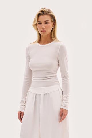 Stacked Long Sleeve Top - White