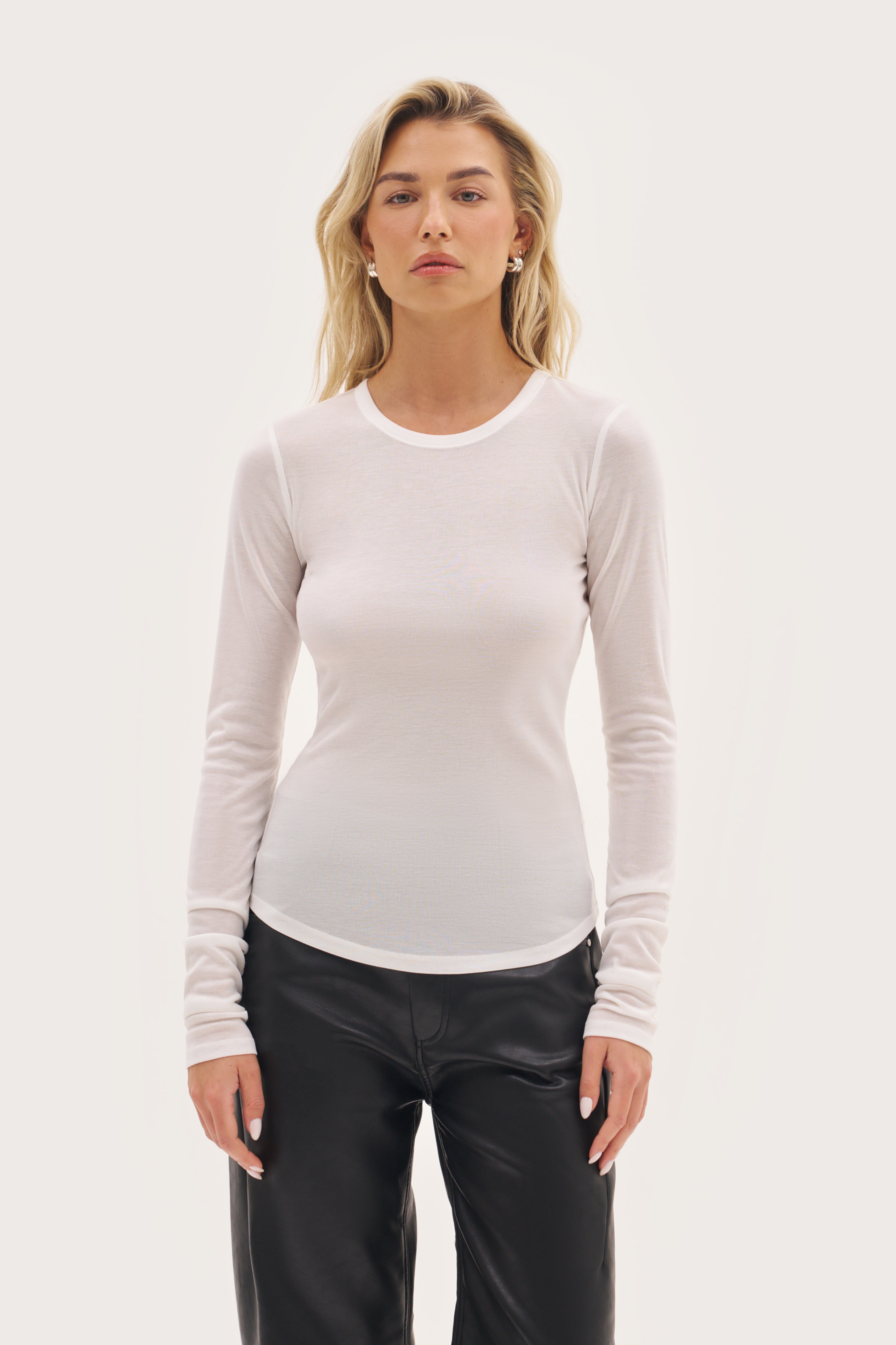 Stacked Long Sleeve Top - White