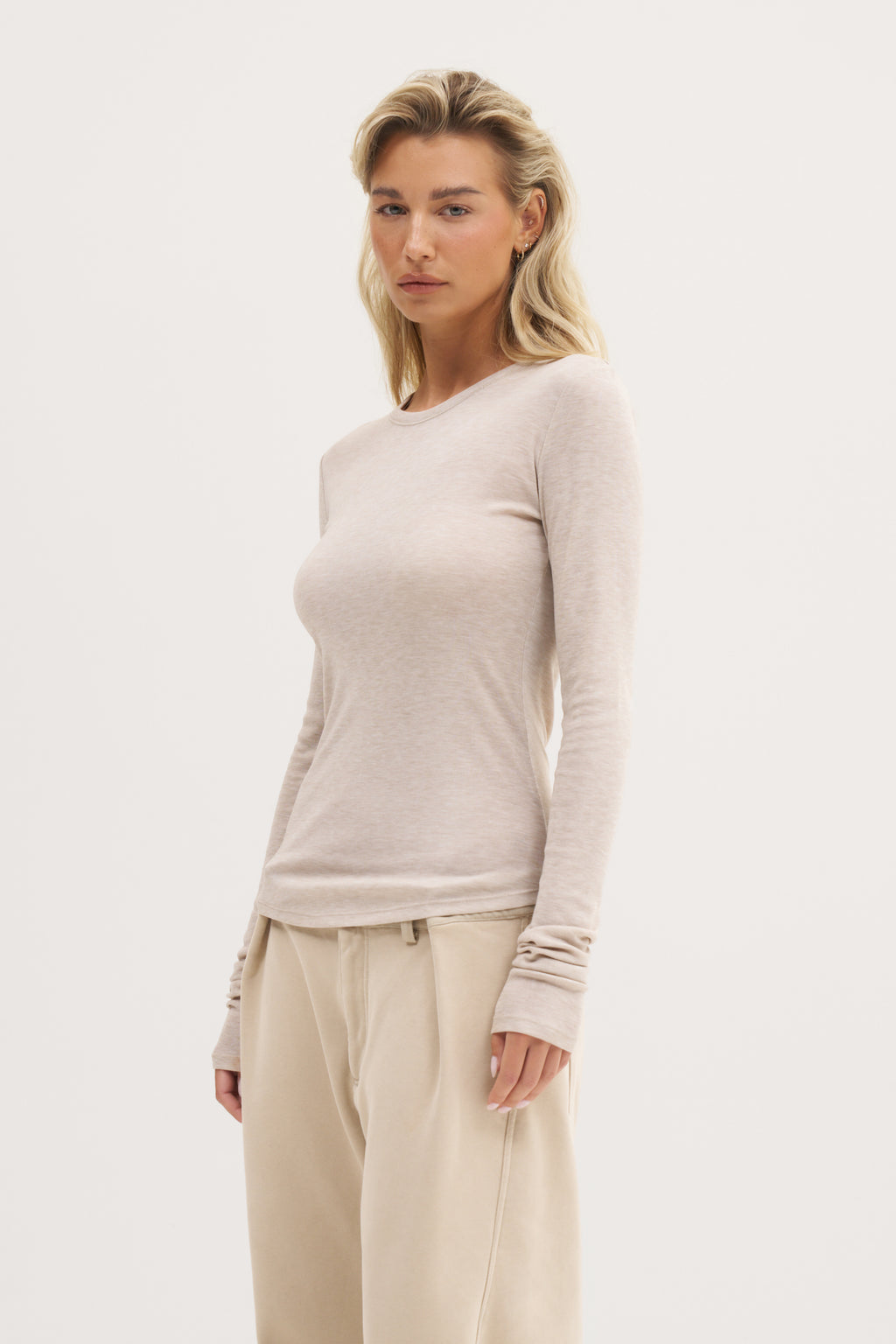 Stacked Long Sleeve Top - Taupe