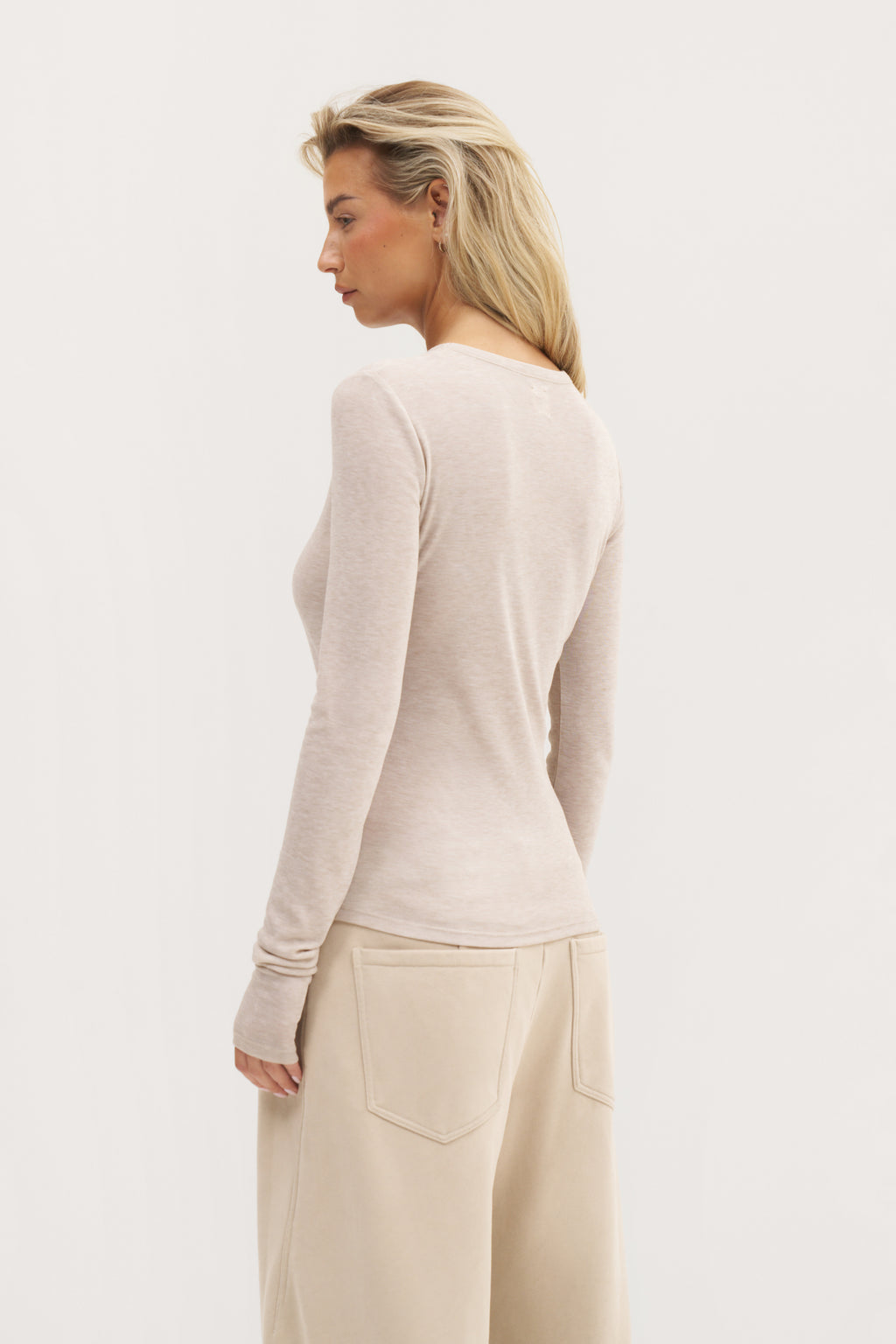 Stacked Long Sleeve Top - Taupe