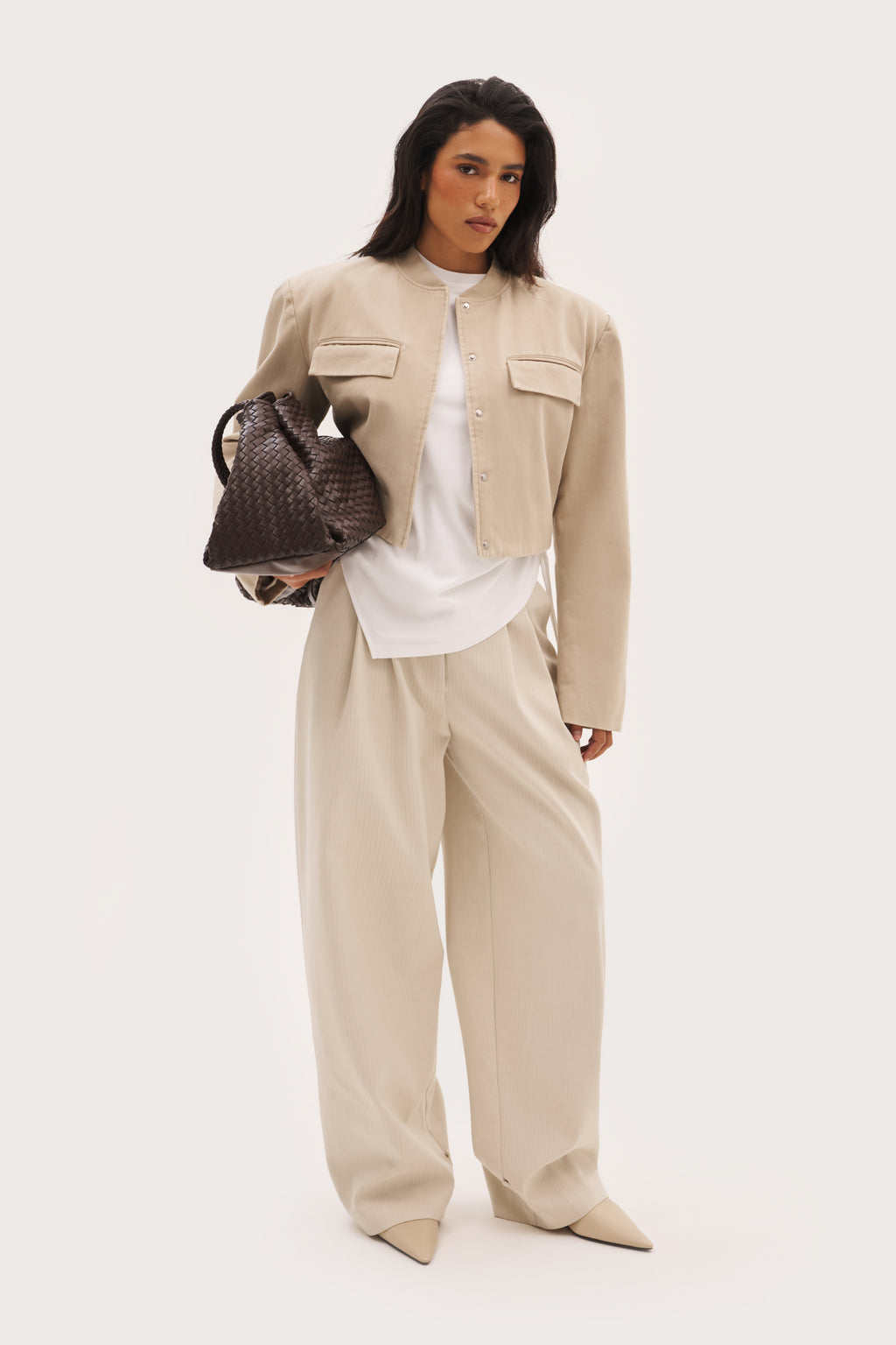 Double Up Washed Jacket - Beige