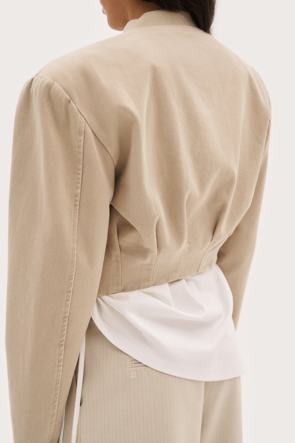Double Up Washed Jacket - Beige