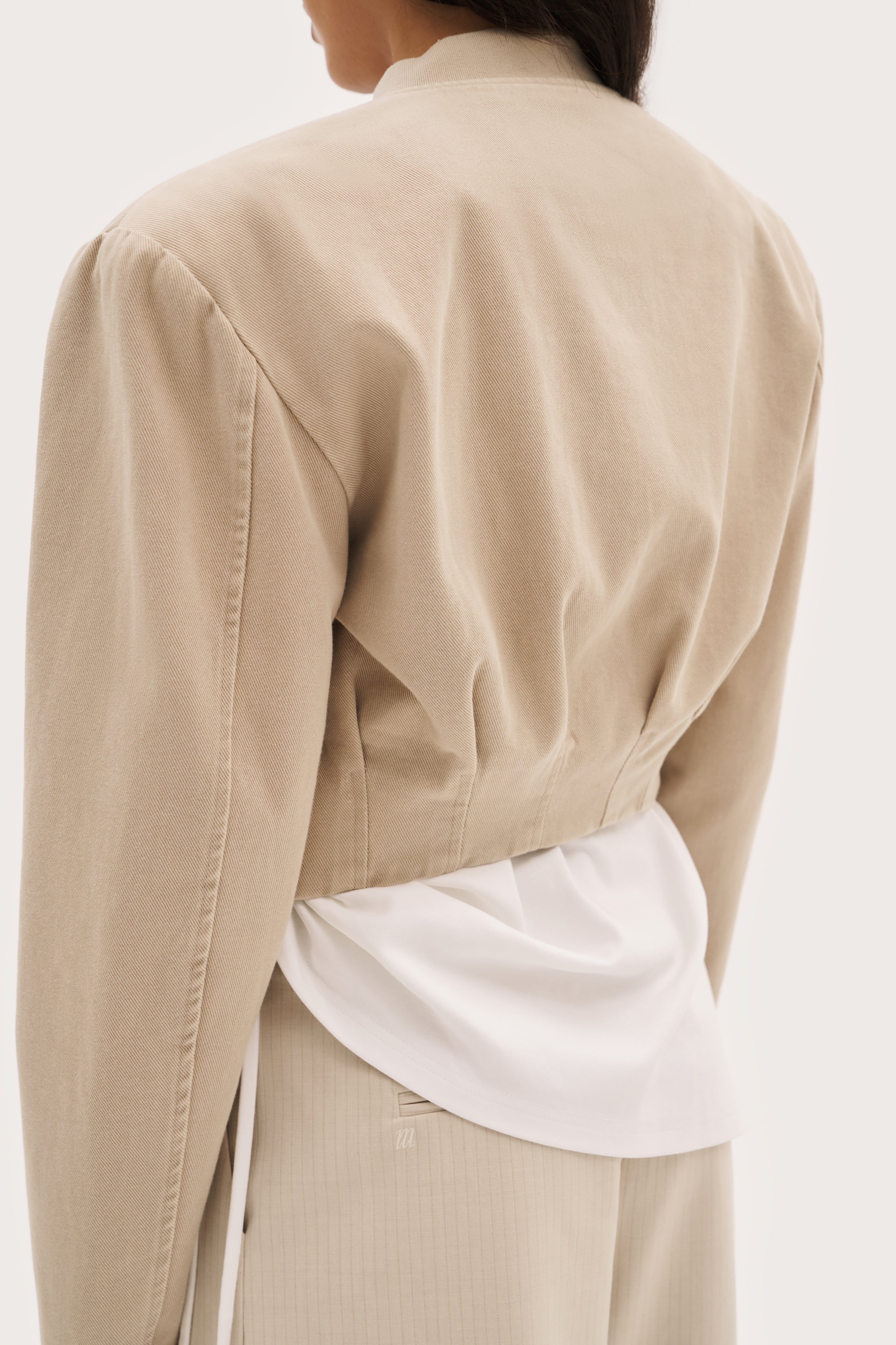 Double Up Washed Jacket - Beige