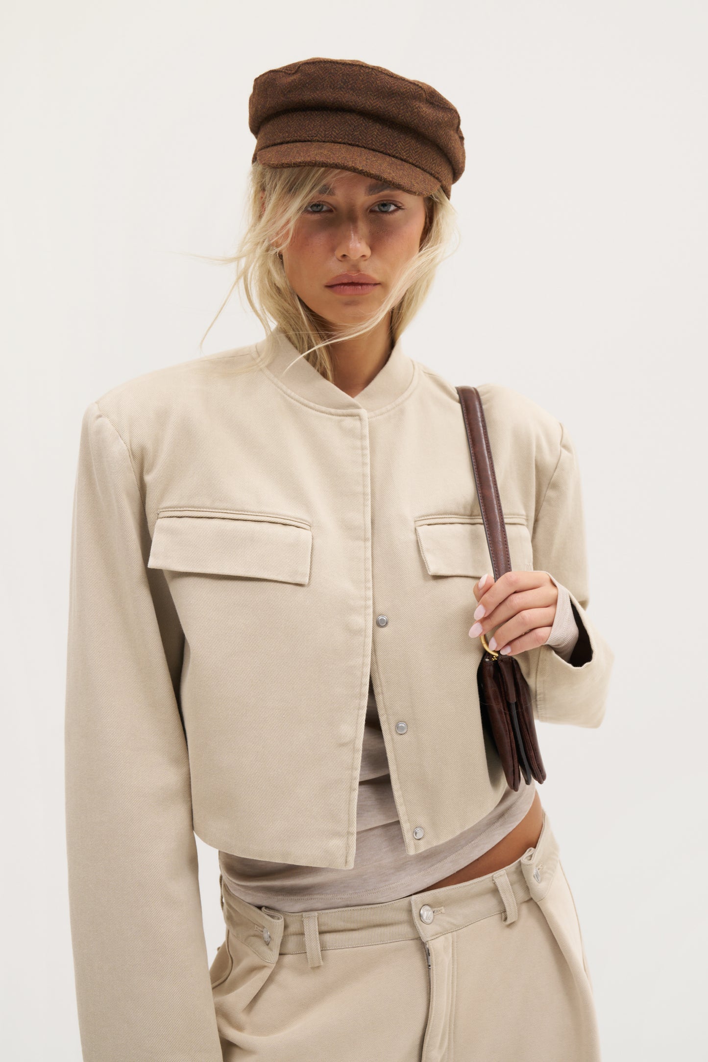Double Up Washed Jacket - Beige