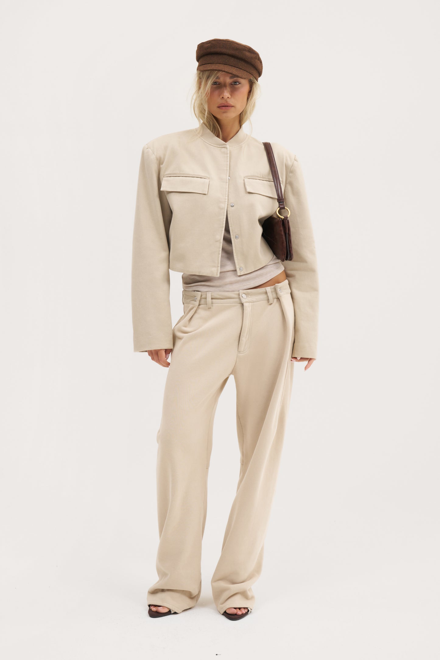 Double Up Washed Jacket - Beige