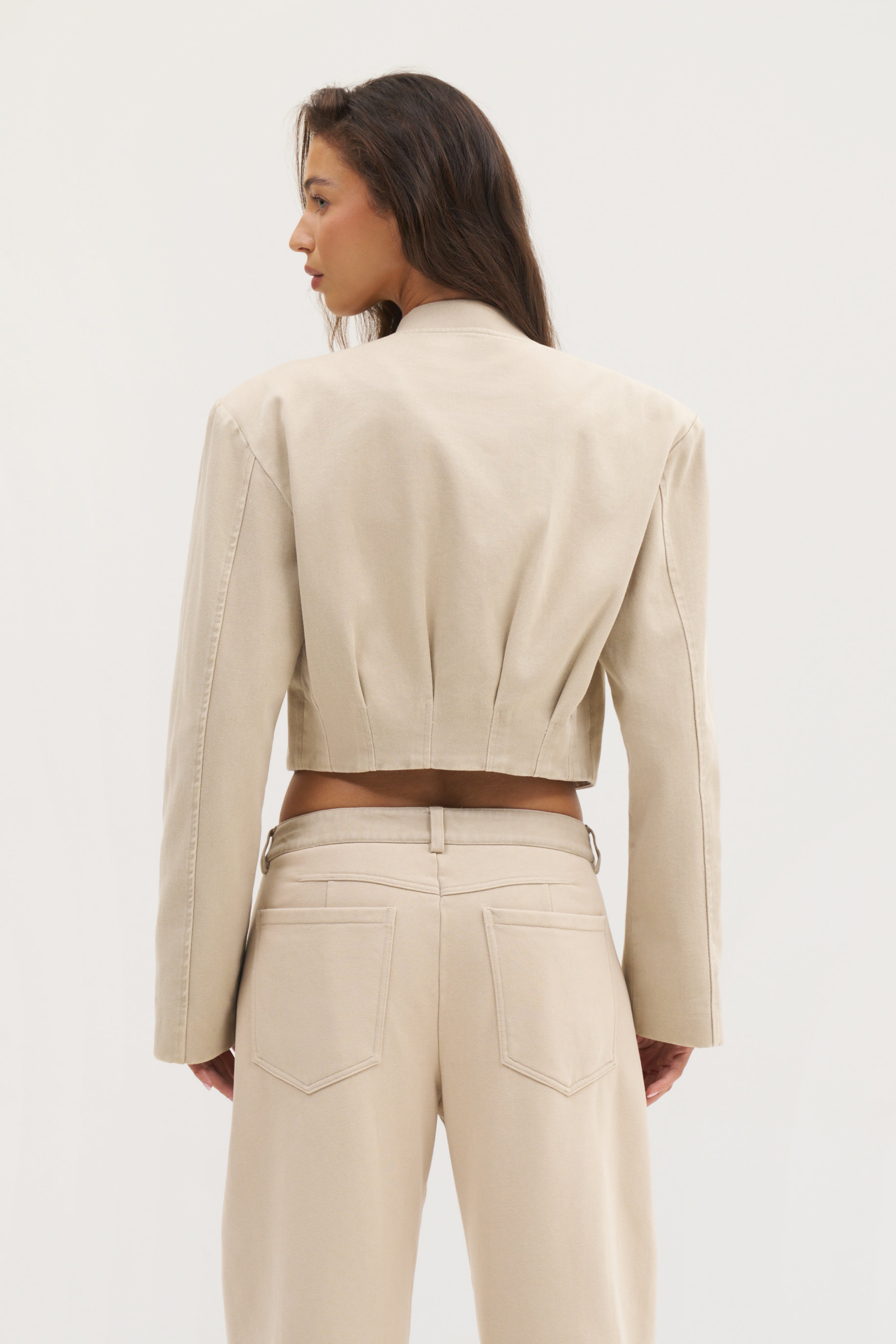 Double Up Washed Jacket - Beige