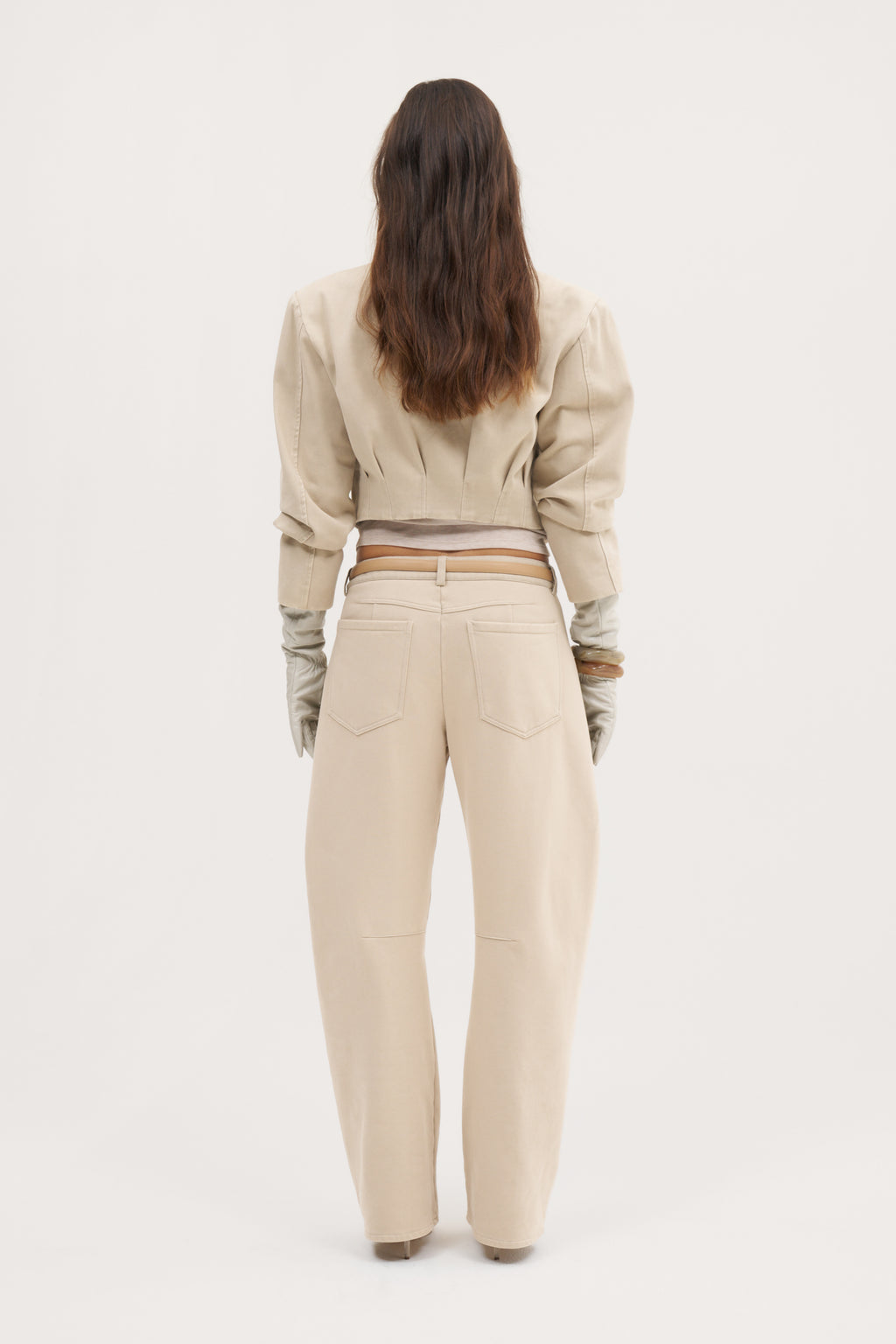 Double Up Washed Trousers - Beige