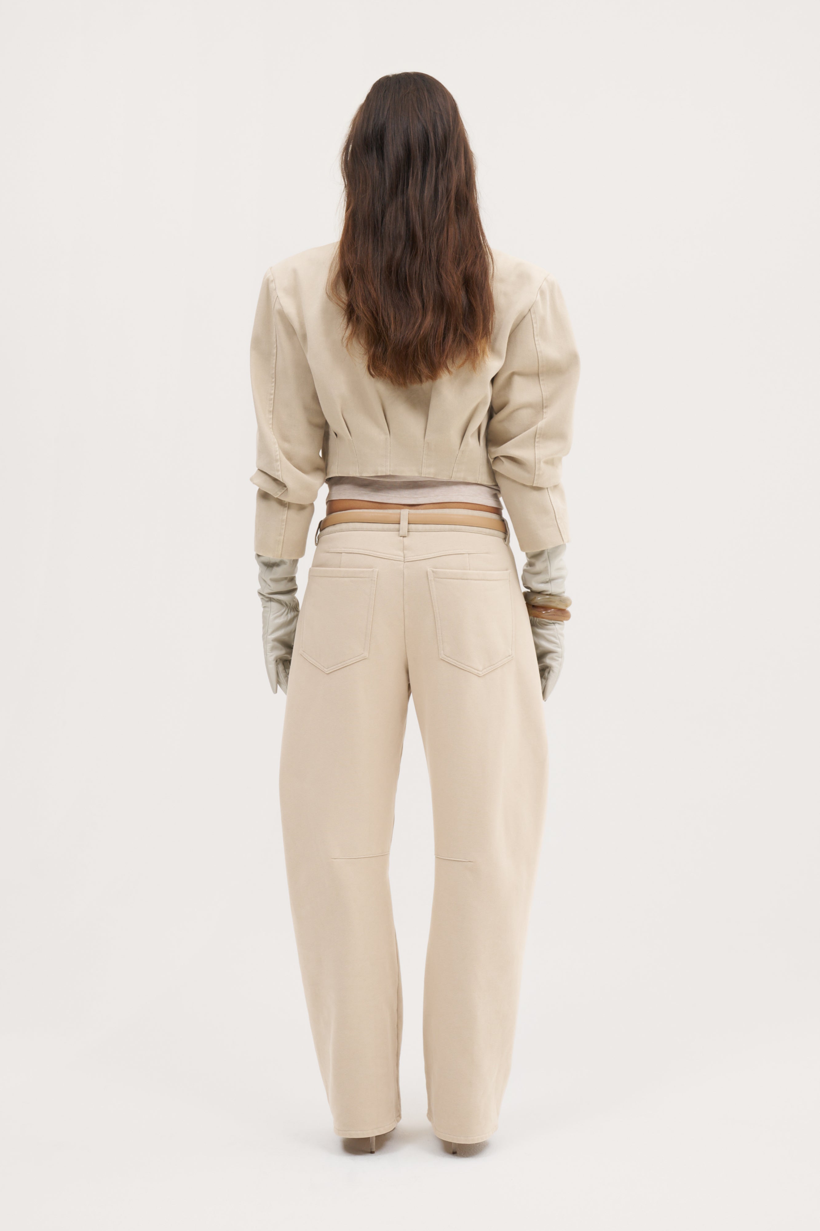 Double Up Washed Trousers - Beige