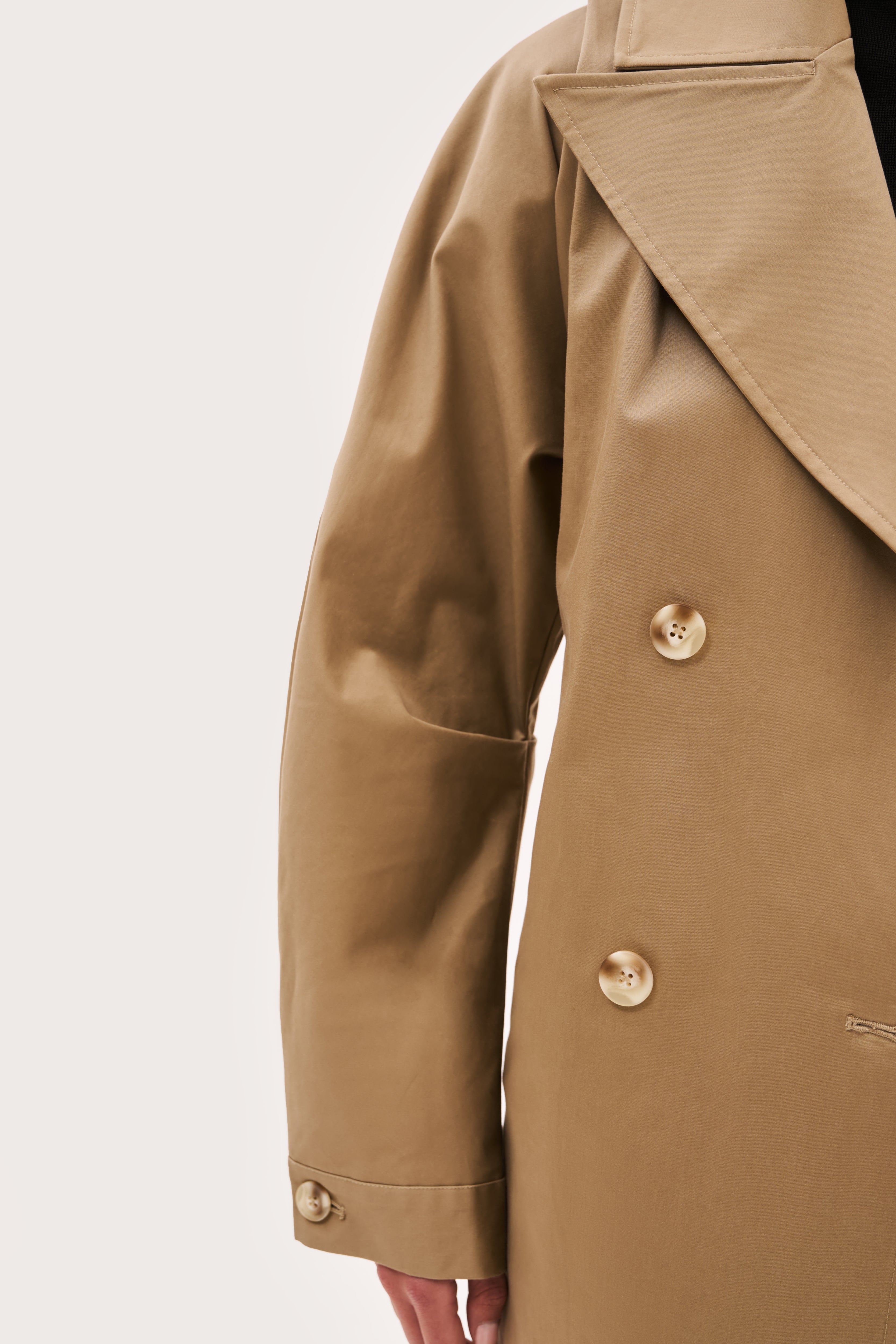 Sloane Hooded Trench Coat - Beige