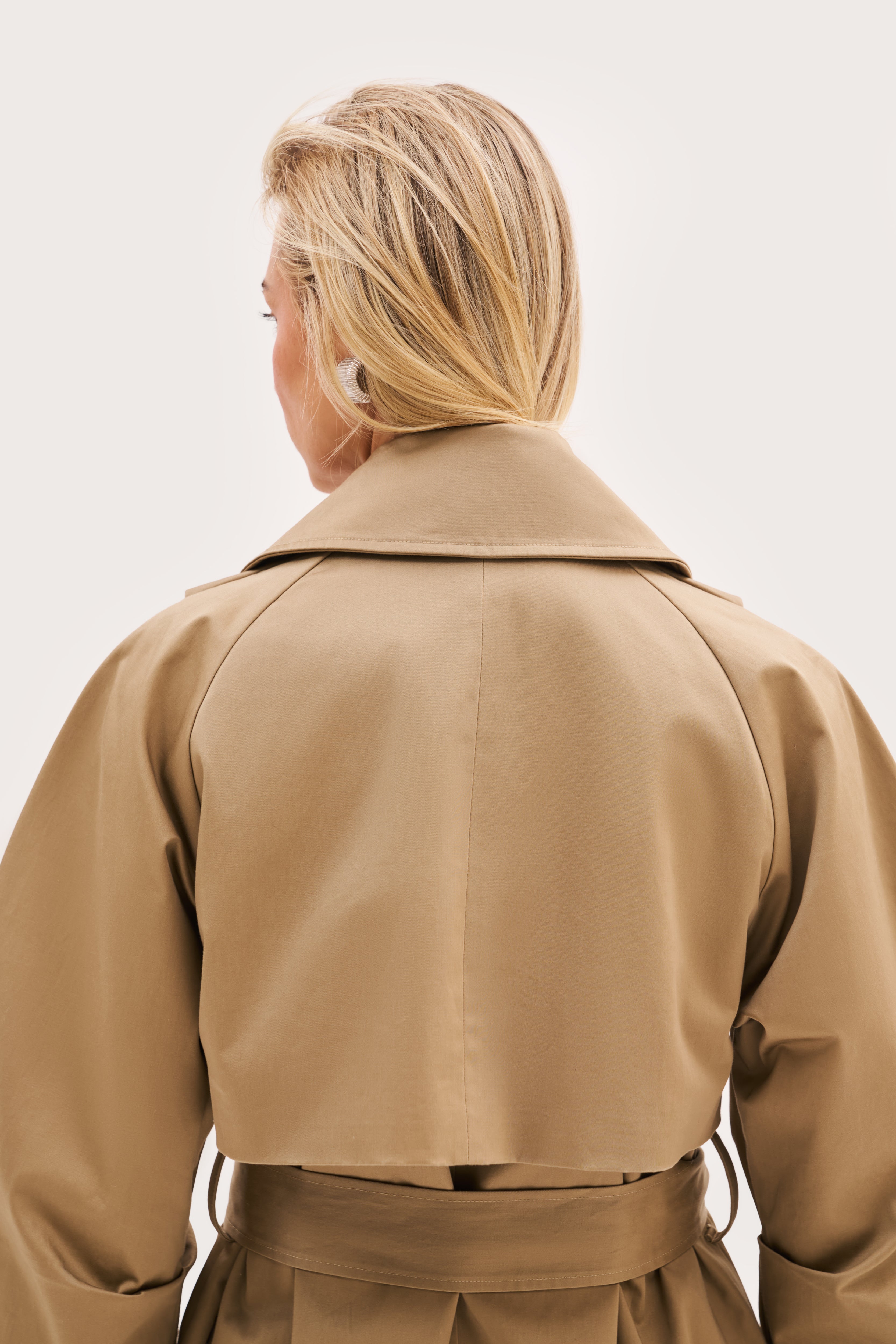 Sloane Hooded Trench Coat - Beige