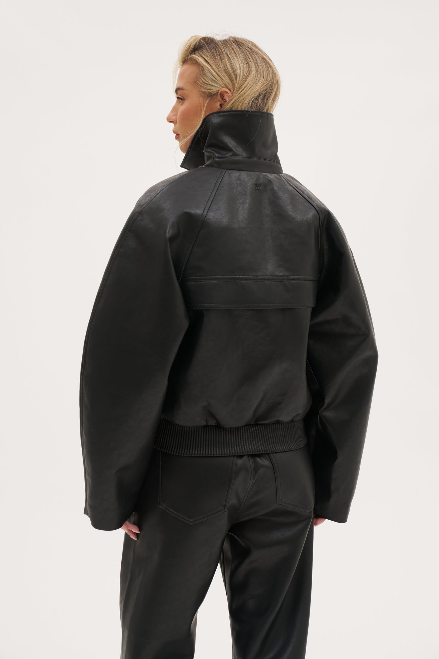 Cocoon Funnel Neck Jacket - Black