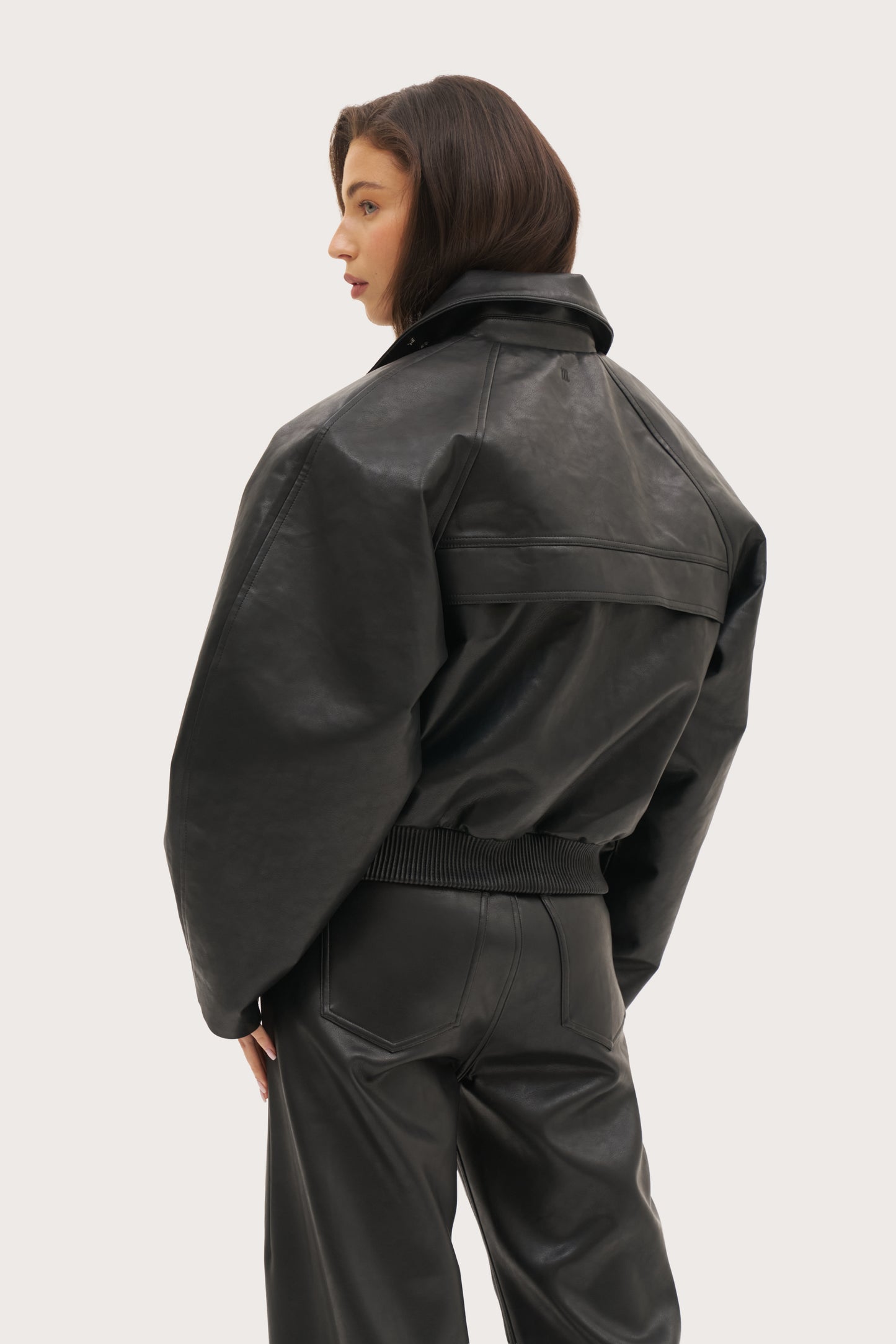 Cocoon Funnel Neck Jacket - Black