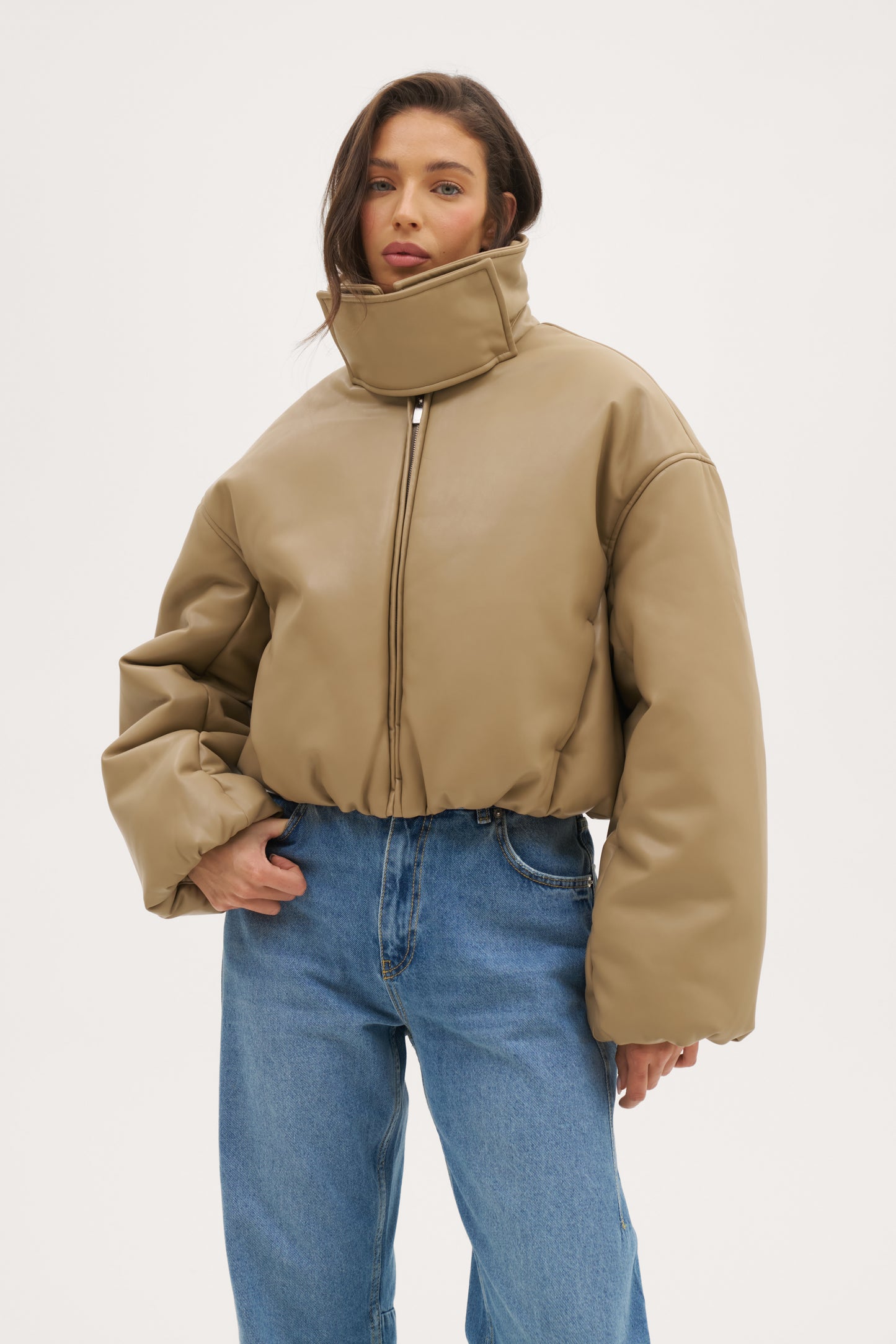 Aspen Puffer Jacket - Beige