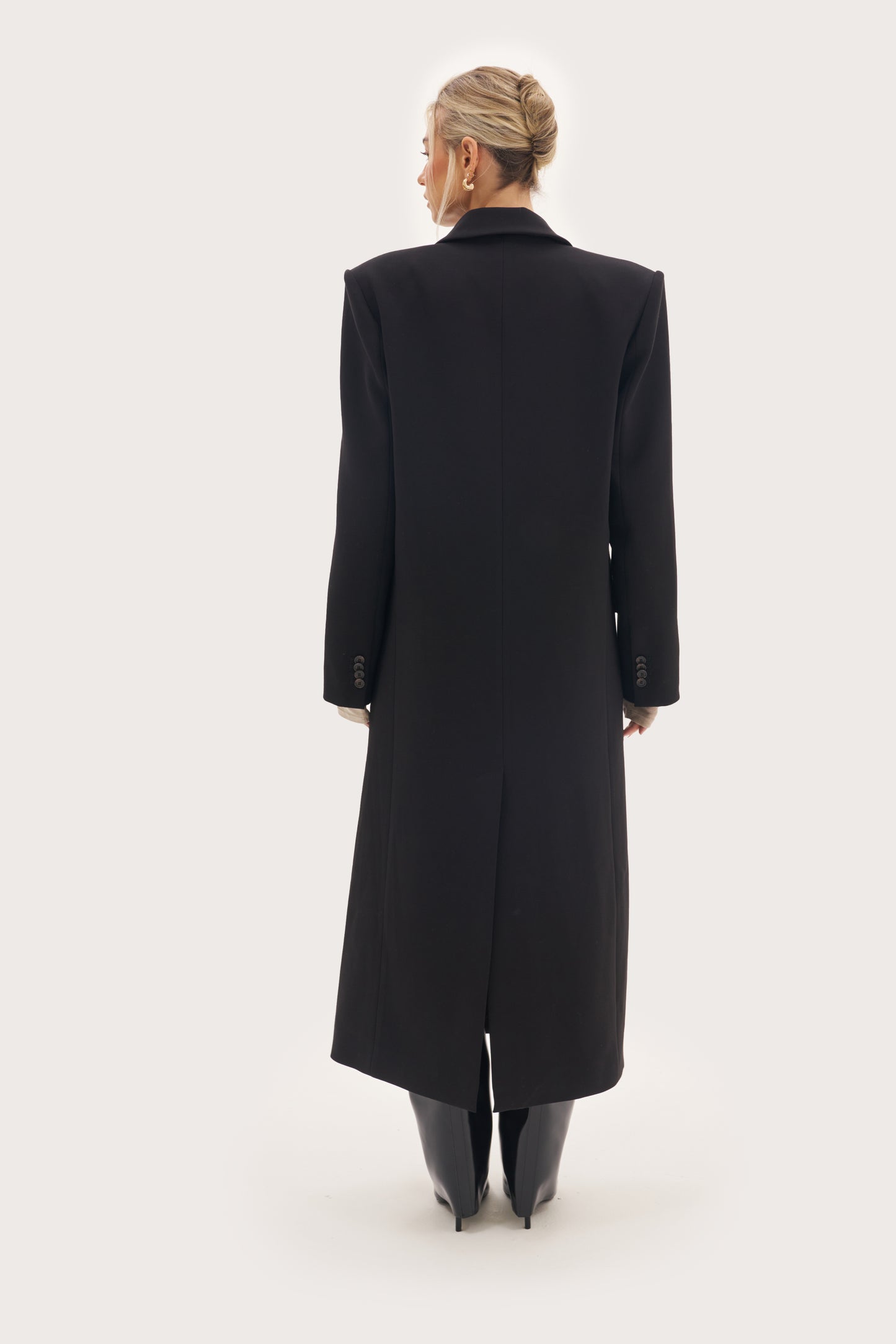 Mae Tailored Long Coat - Black