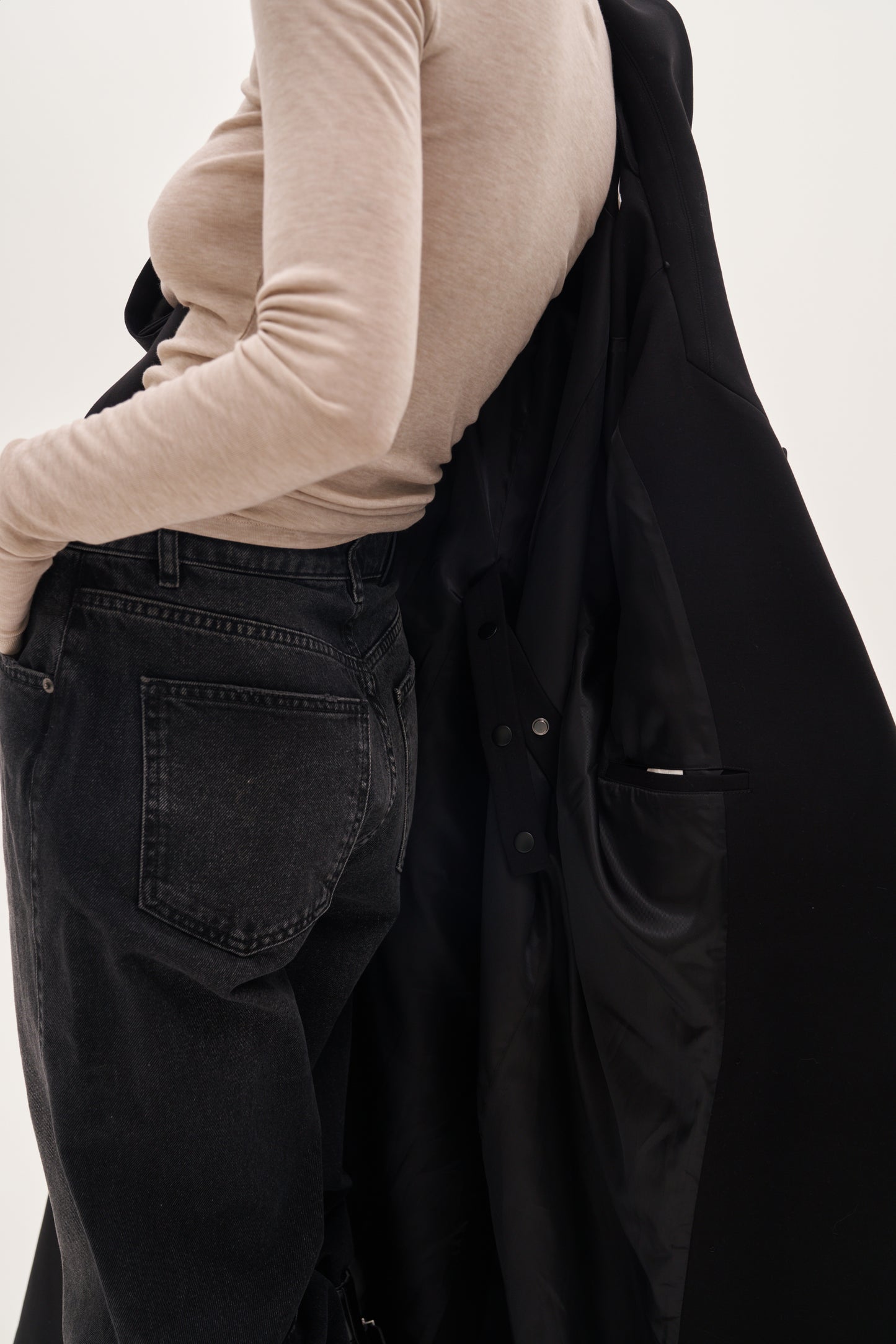 Mae Tailored Long Coat - Black